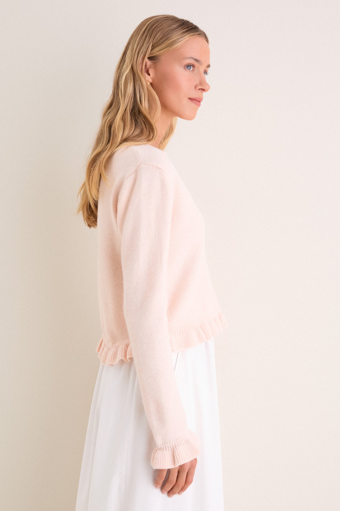 Pottery Pink Knit Patterson Ruffle Sweater