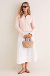Pottery Pink Knit Patterson Ruffle Sweater