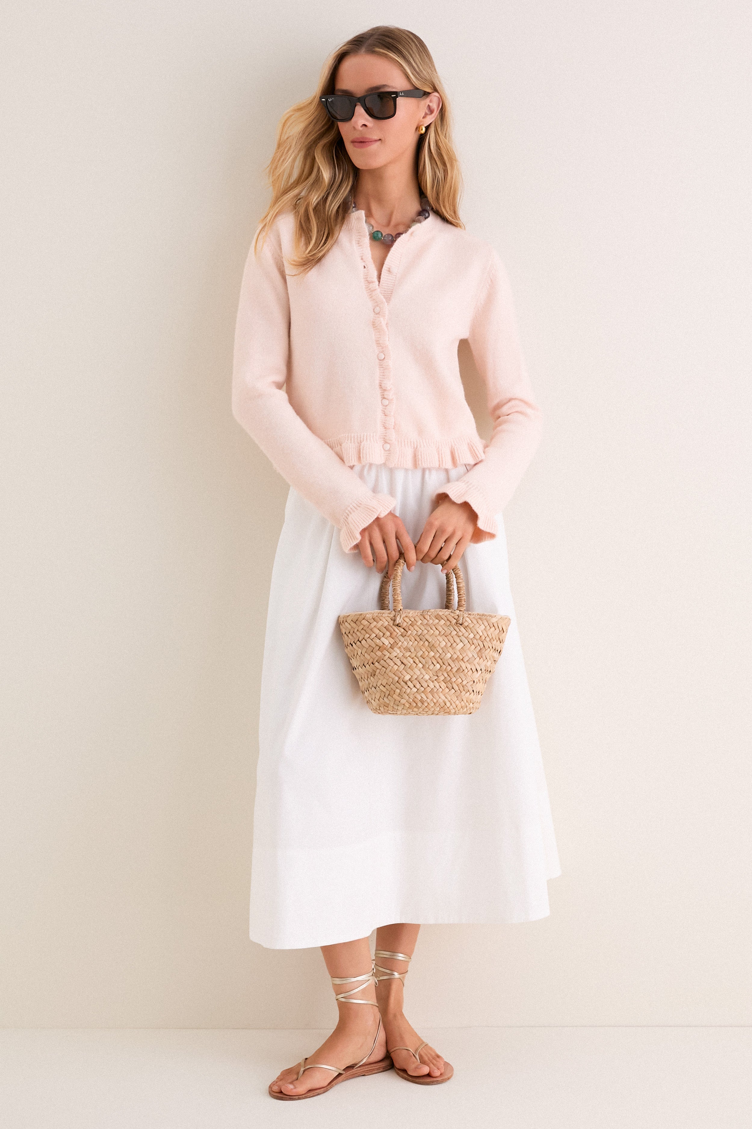 Pottery Pink Knit Patterson Ruffle Sweater