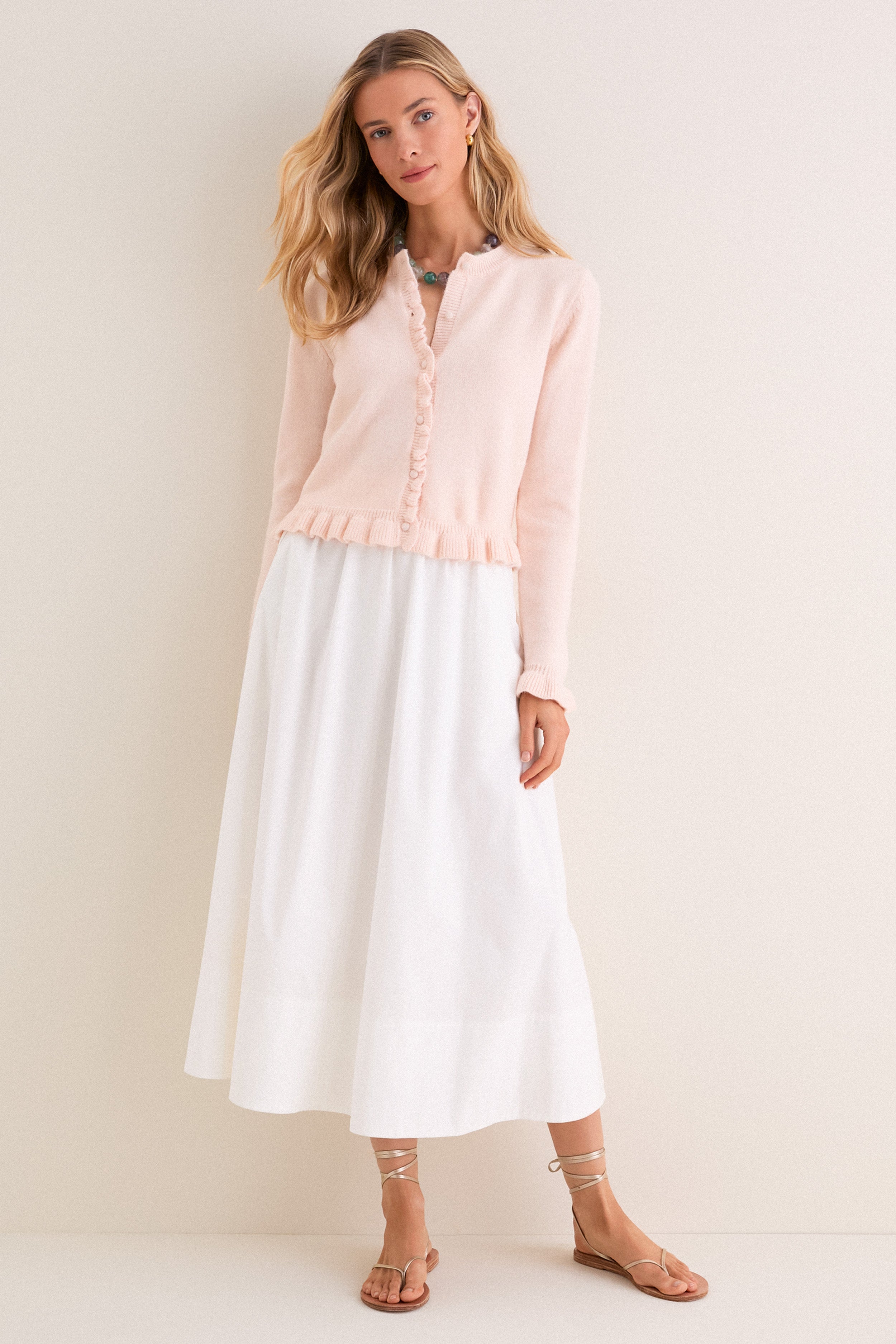 Pottery Pink Knit Patterson Ruffle Sweater
