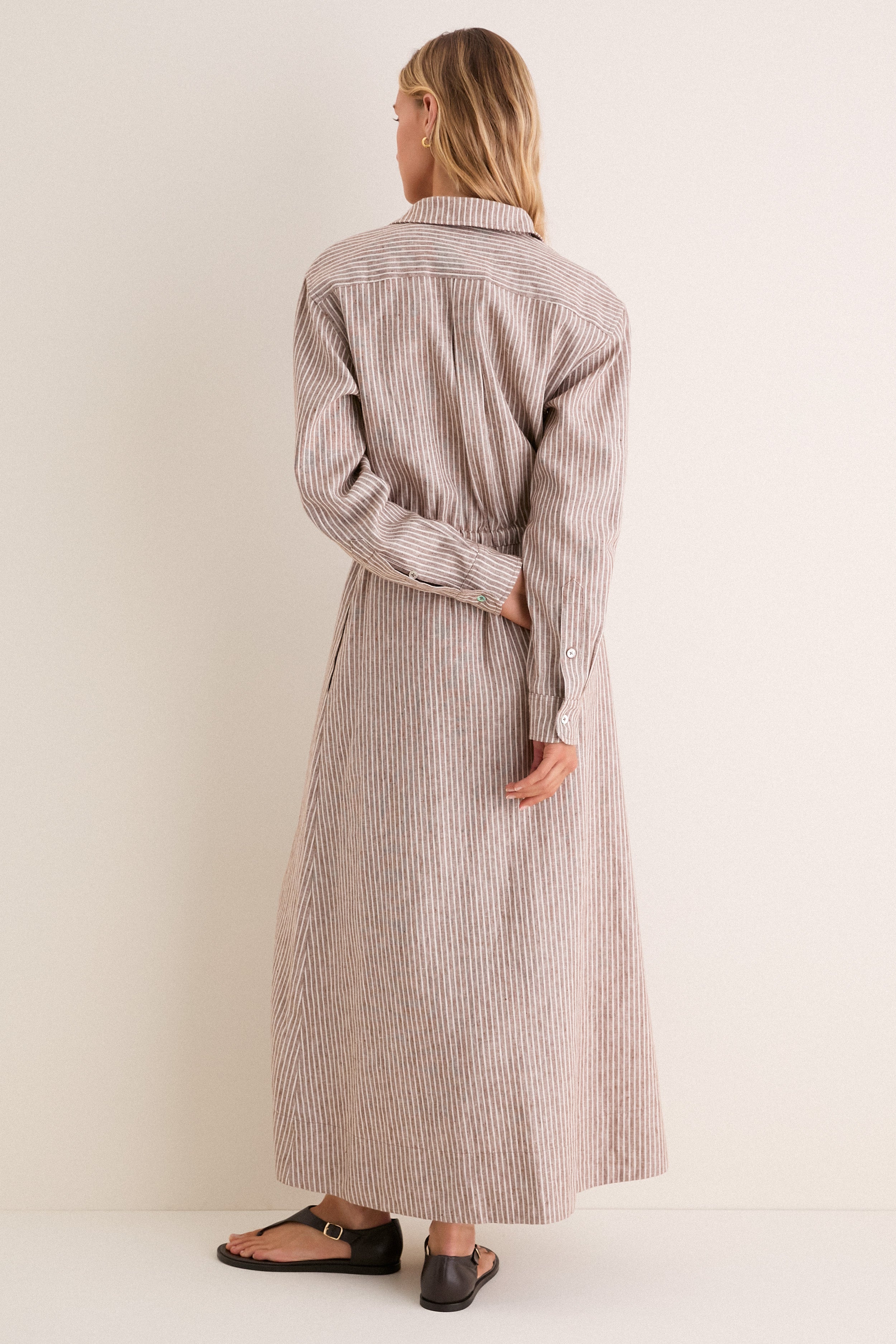 Cafe Stripe Linen Julien Shirt Dress | Tuckernuck
