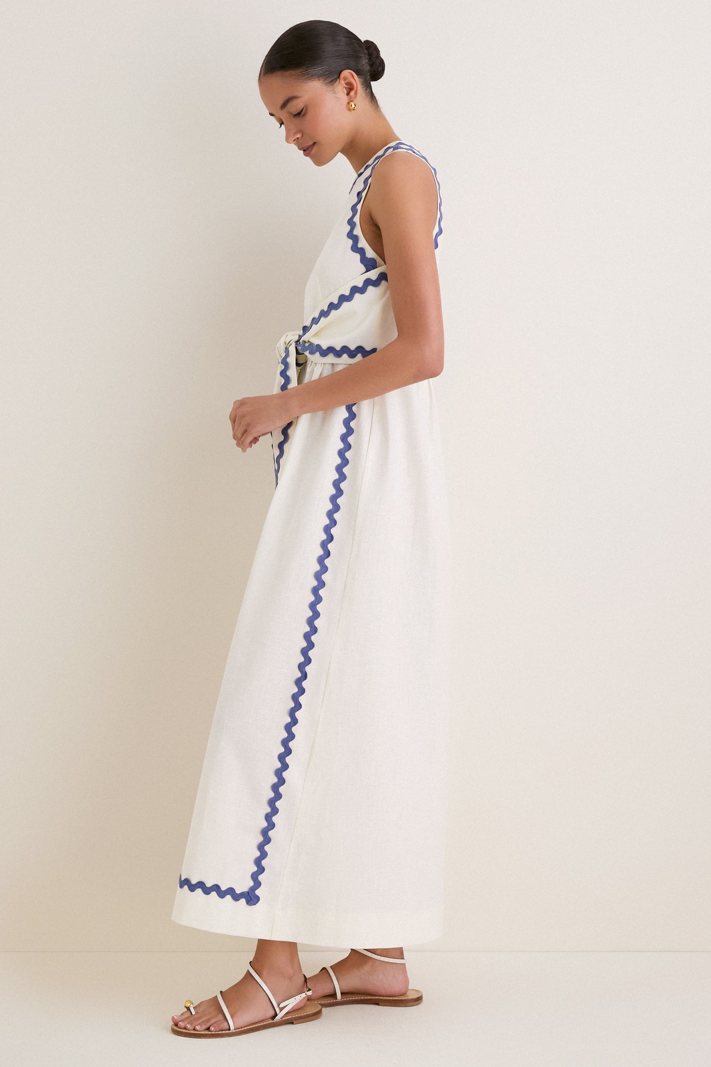 White Ric Rac Tie Brocks Dress White Ric Rac Tie Brocks Dress
