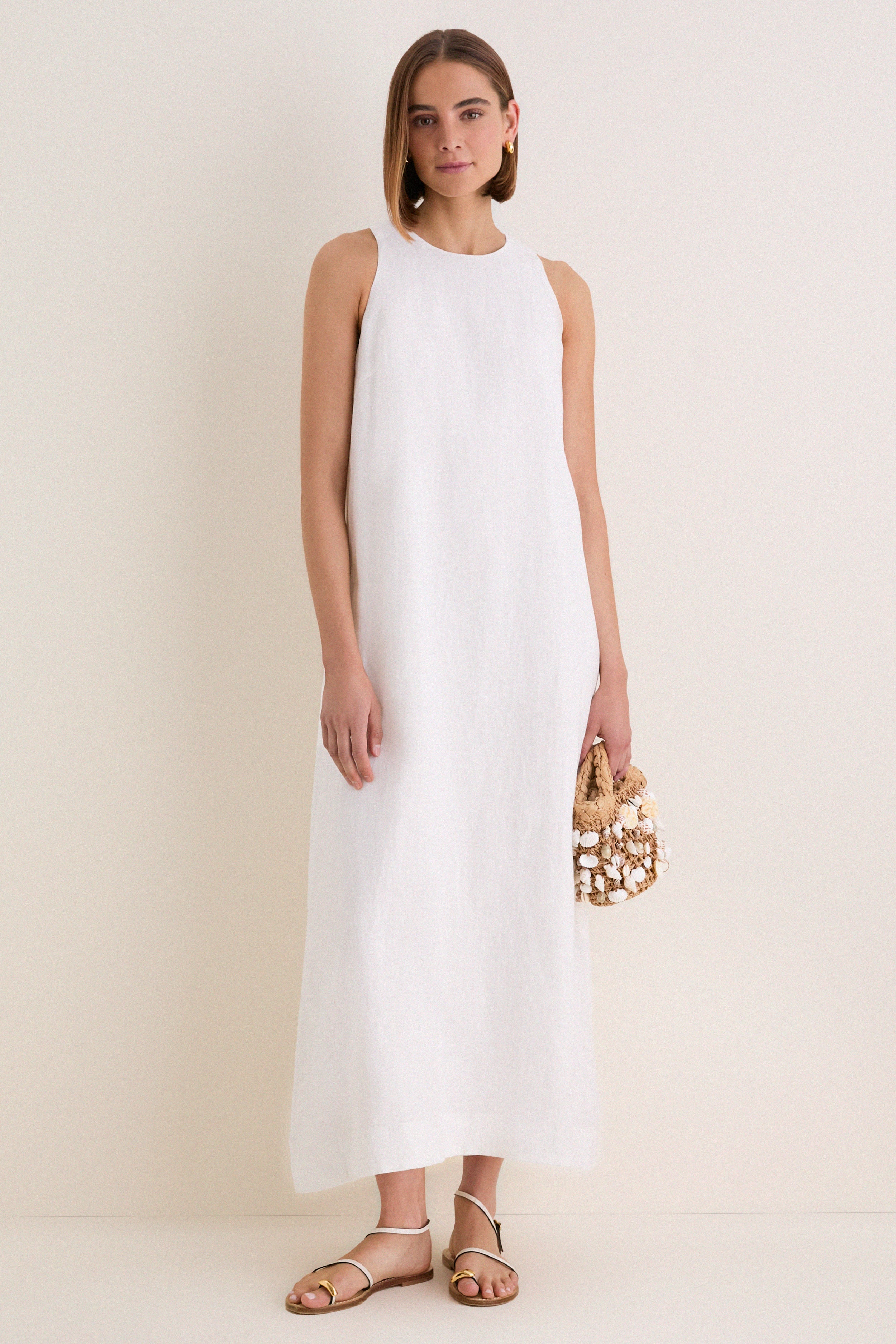 Tuckernuck White Linen Portia Dress White / M Tuckernuck White Linen Portia Dress White / M