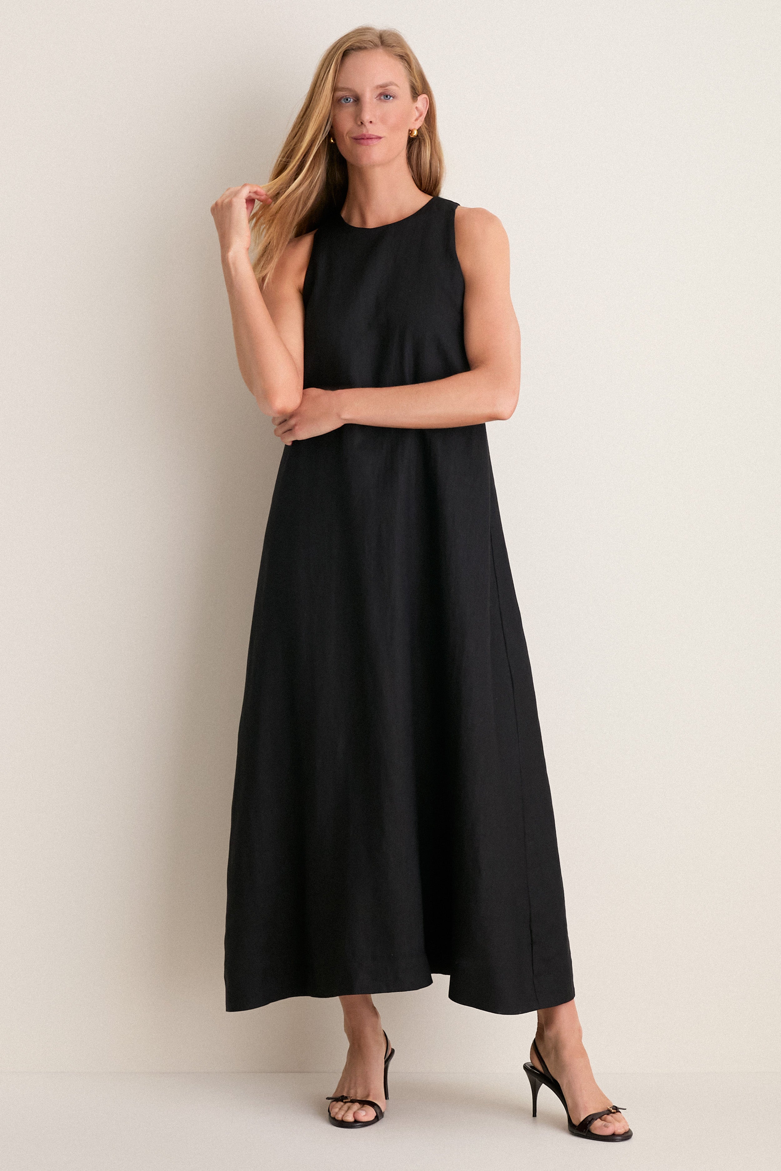 Black Linen Portia Dress Tuckernuck Black Linen / XXS