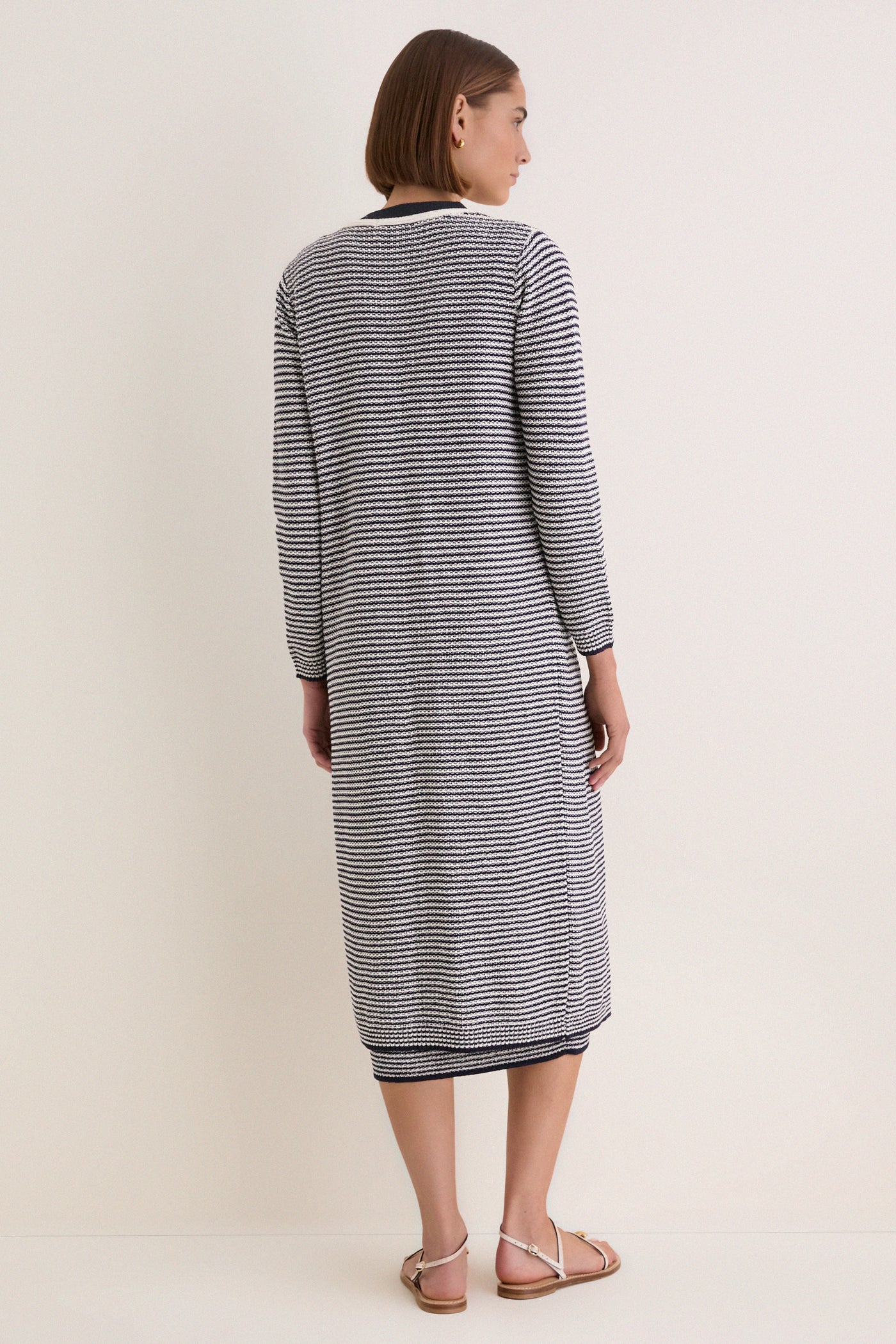 Navy Stripe Olsen Duster Cardigan