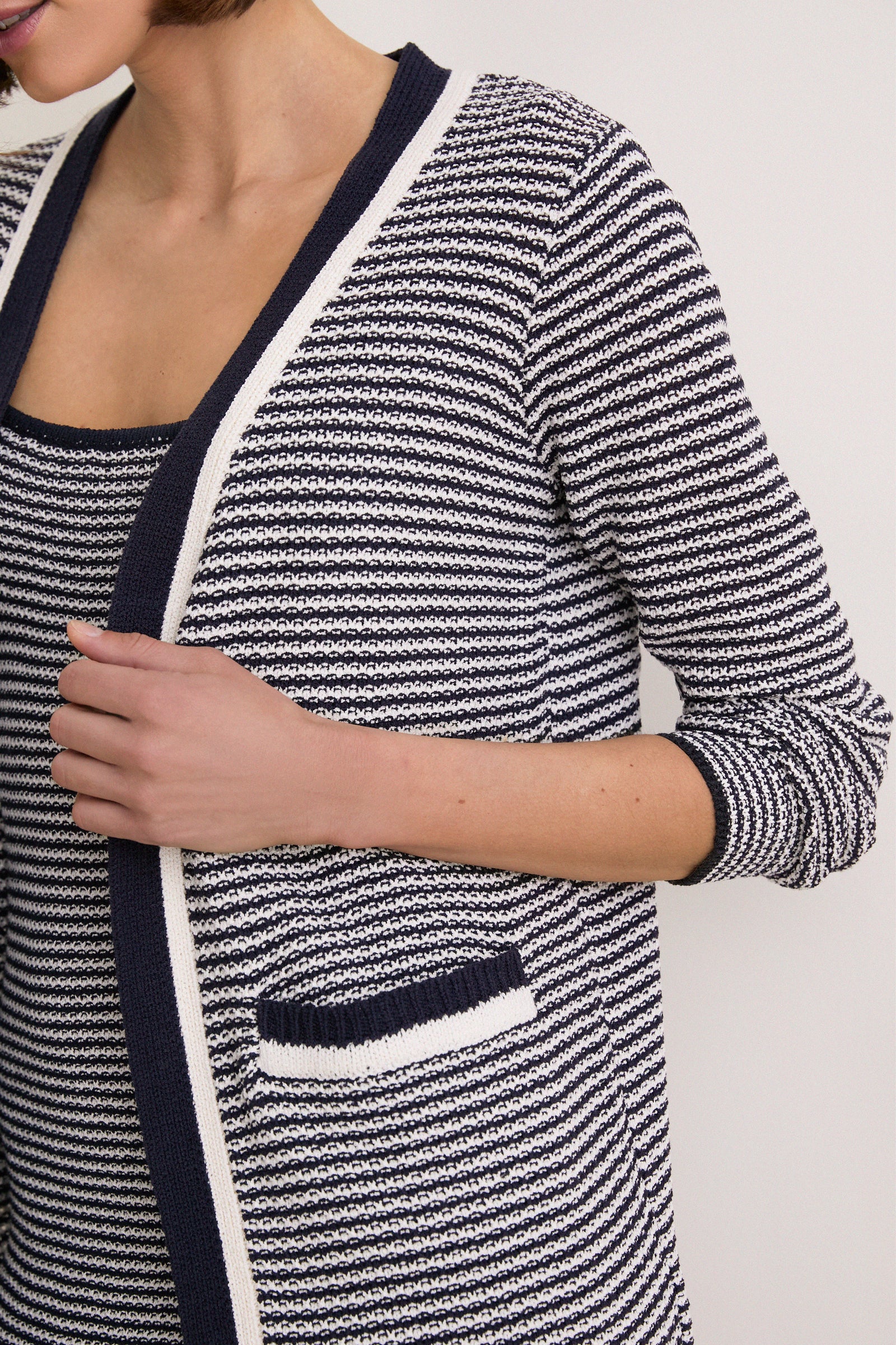 Navy Stripe Olsen Duster Cardigan