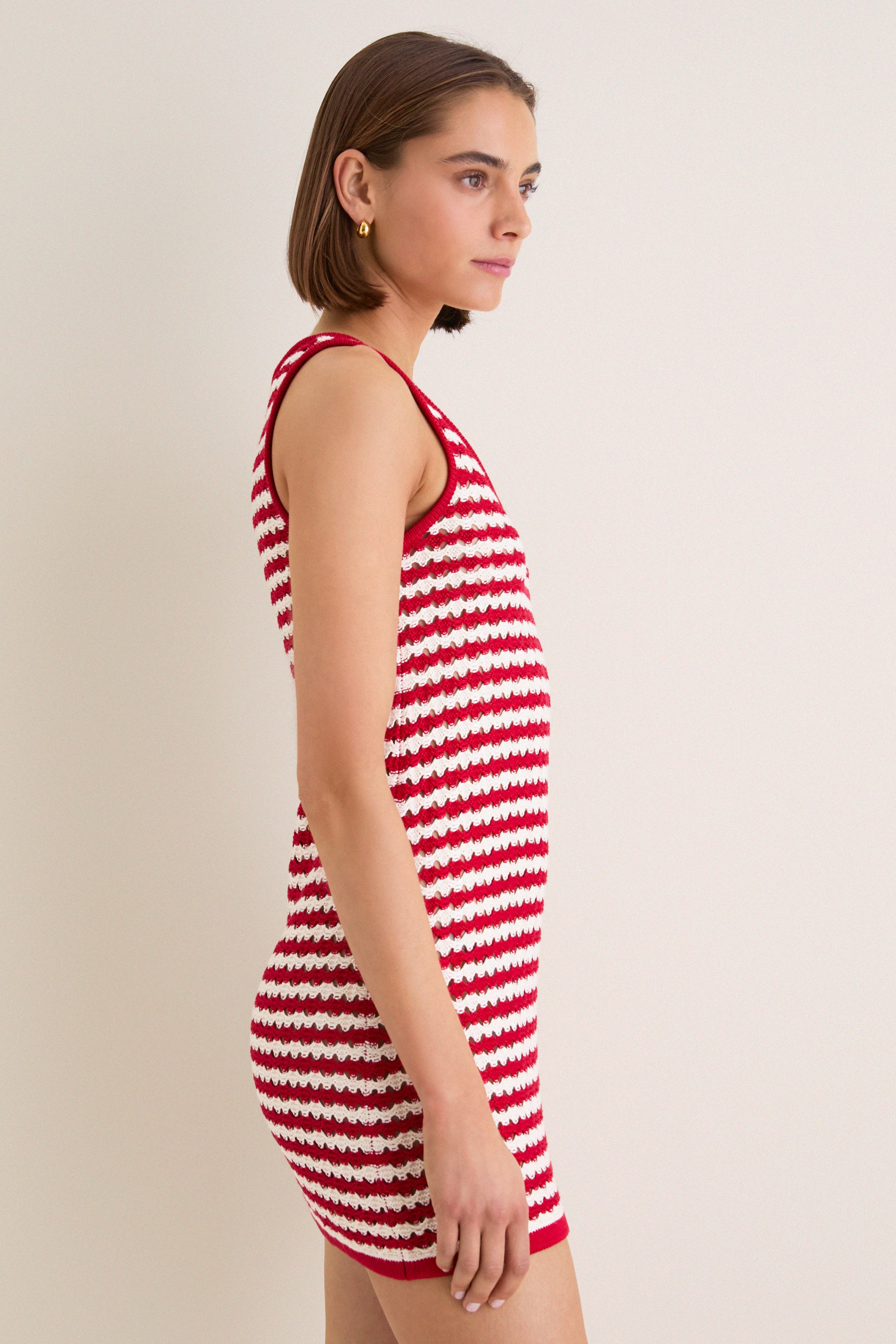 Avenue Knit Stripe Michaels Mini Dress