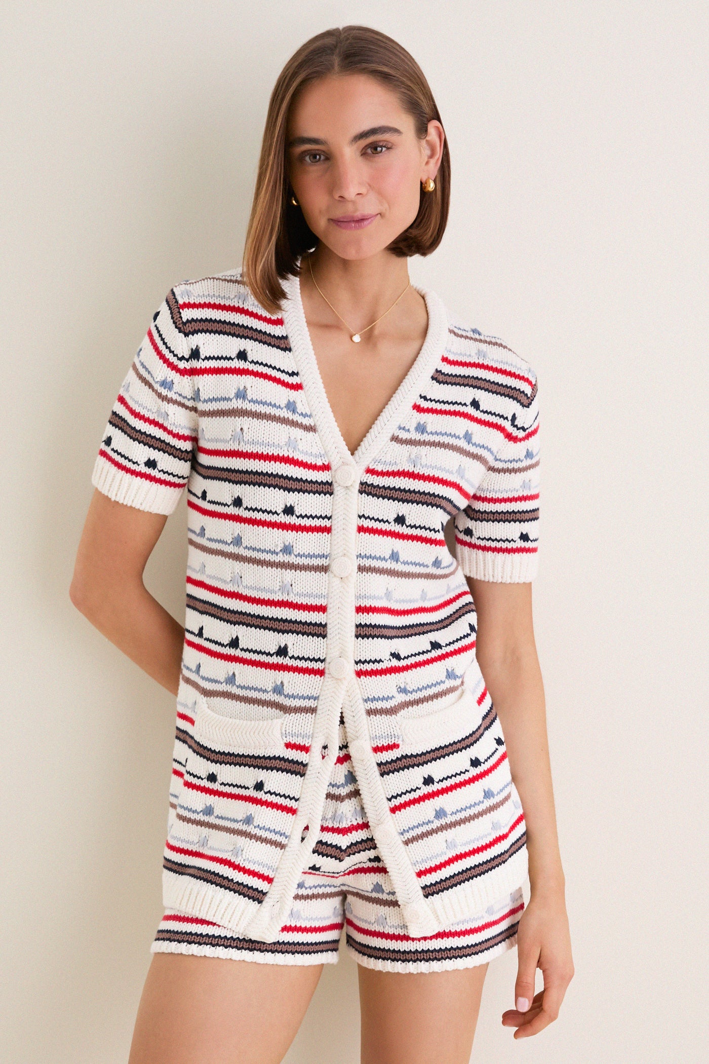 Mariner Stripe Knit Thames Cardigan