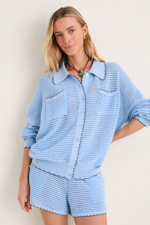 Icing Blue Crochet Somerset Jacket