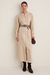 Sand Button Down Granier Dress