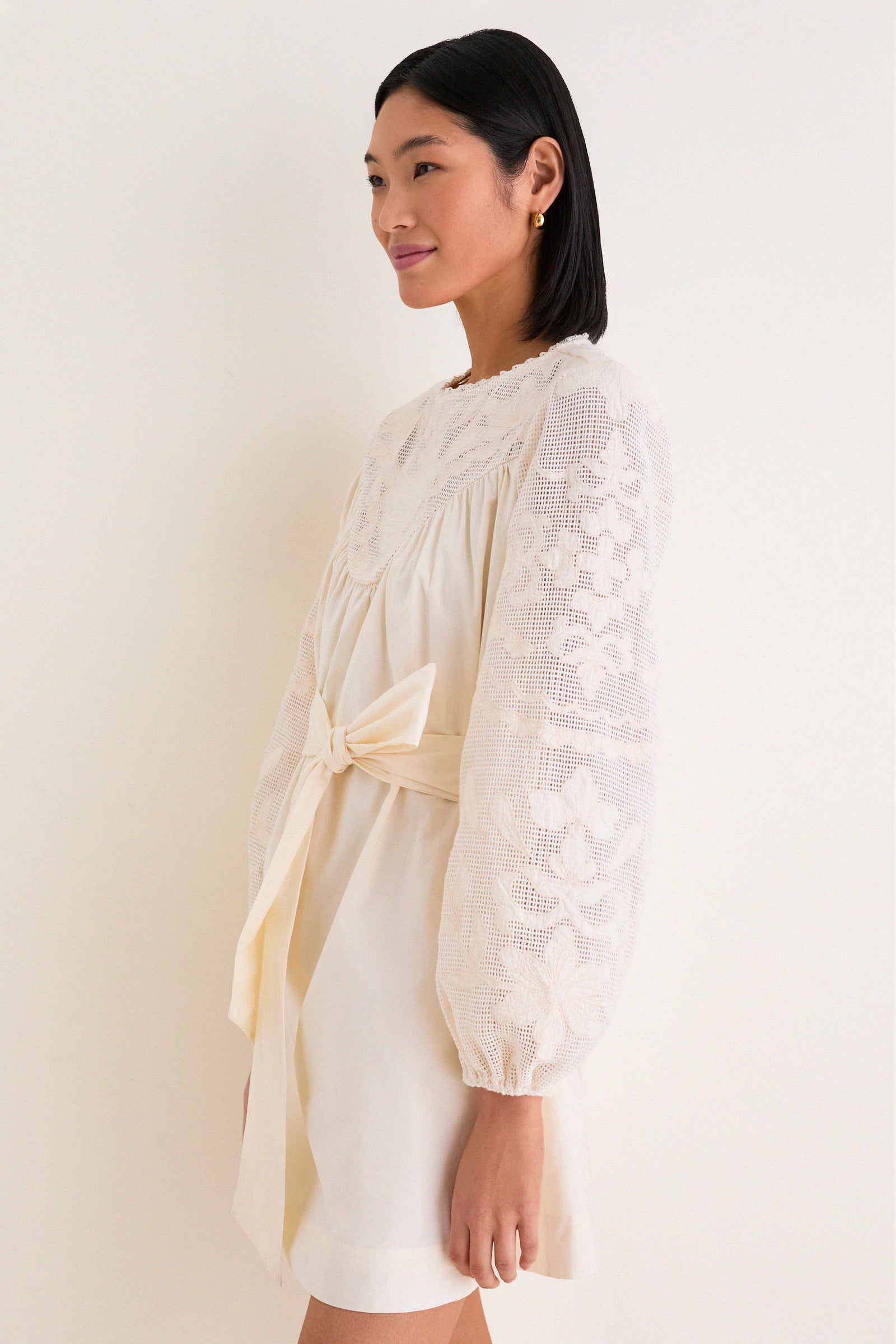 Ivory Patchwork Embroidered Cressida Mini Dress