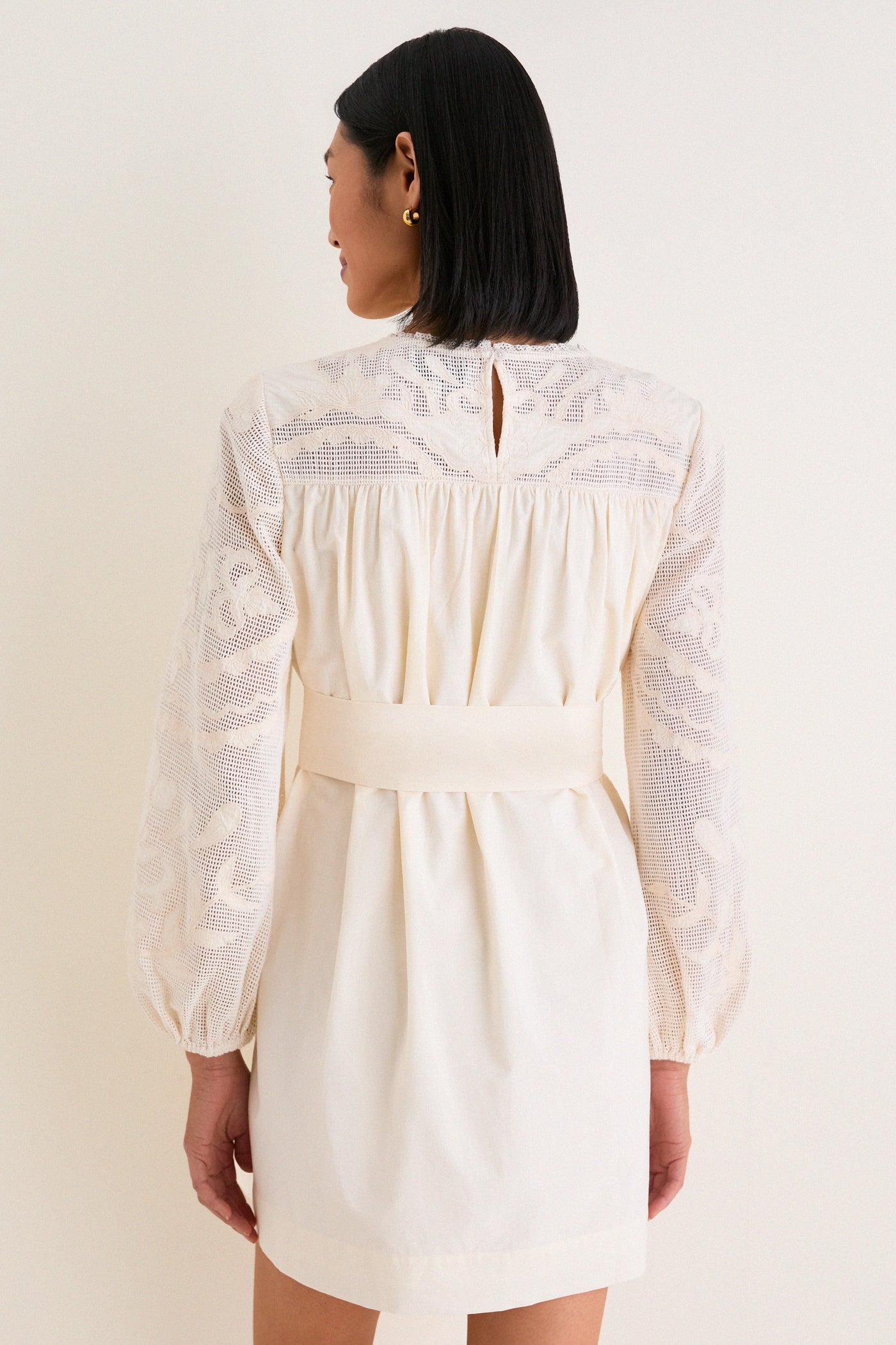 Tuckernuck Ivory Patchwork Embroidered Cressida Mini Dress Ivory / M Tuckernuck Ivory Patchwork Embroidered Cressida Mini Dress Ivory / M