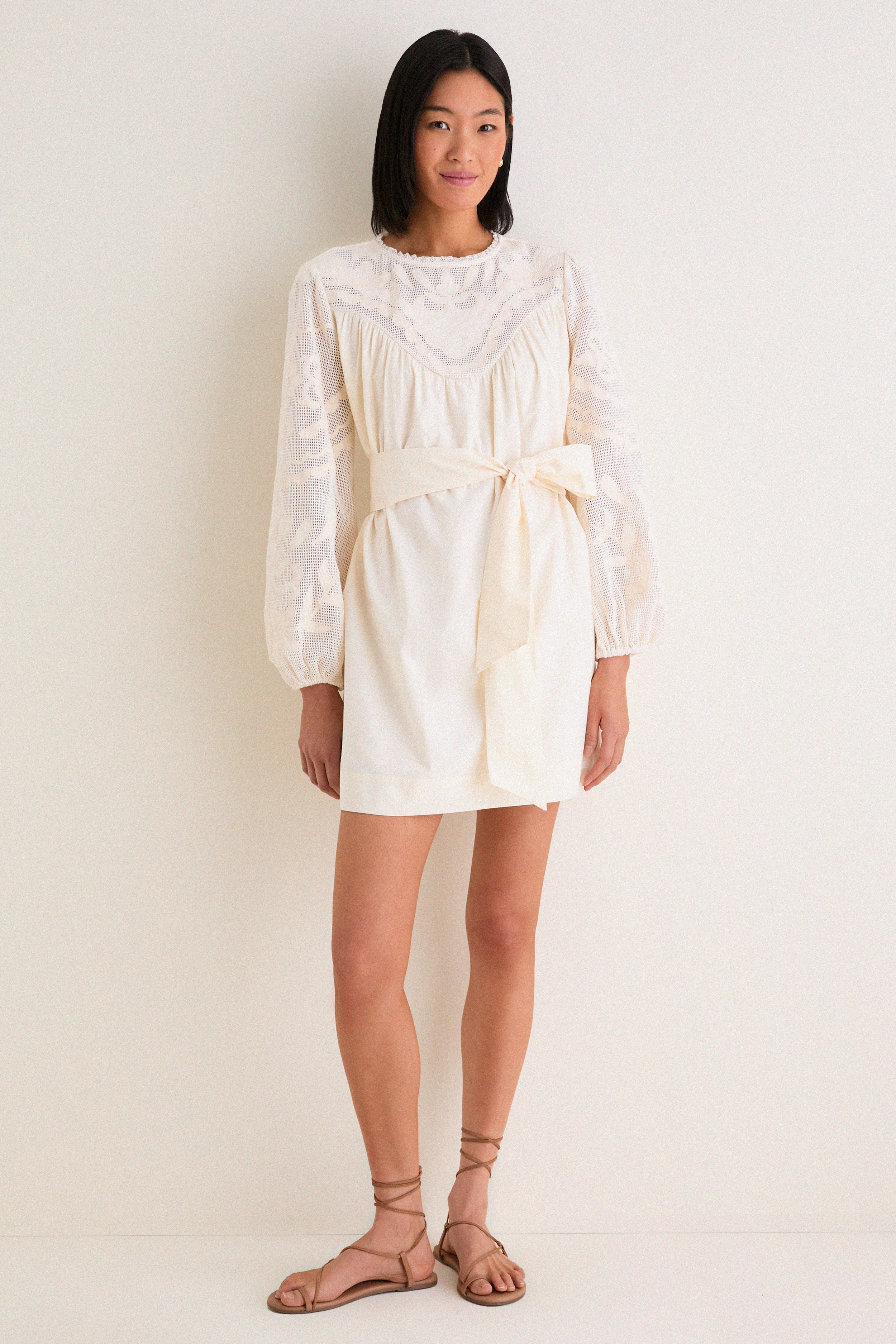 Ivory Patchwork Embroidered Cressida Mini Dress