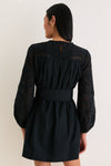 Black Patchwork Embroidered Cressida Mini Dress