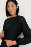 Black Patchwork Embroidered Cressida Mini Dress