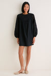 Black Patchwork Embroidered Cressida Mini Dress