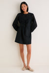 Black Patchwork Embroidered Cressida Mini Dress