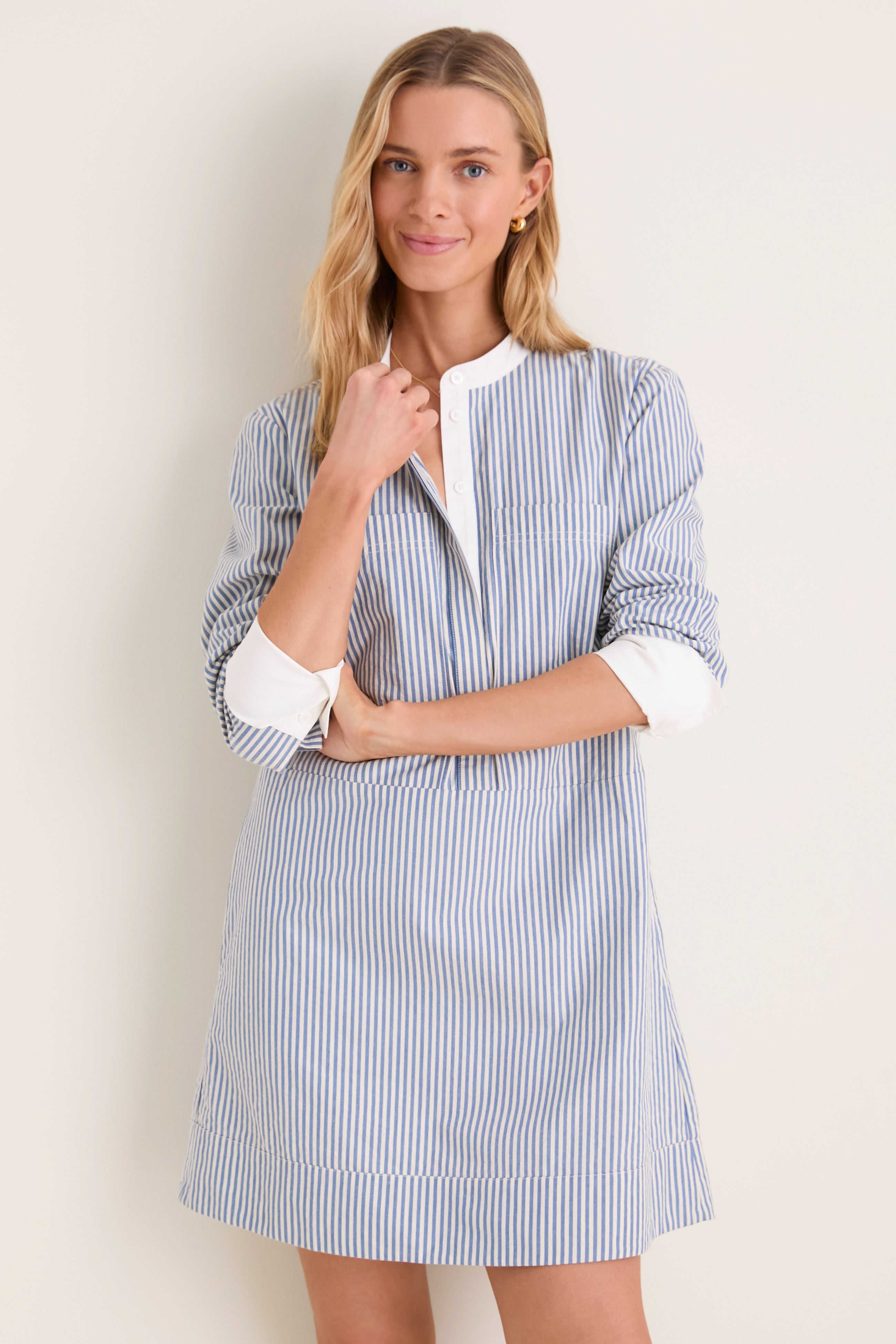 blue and white striped seersucker dress Blue Gradient A-line Tulle Long Formal Dresses Graduation Dress Woman –  jkprom main image 0