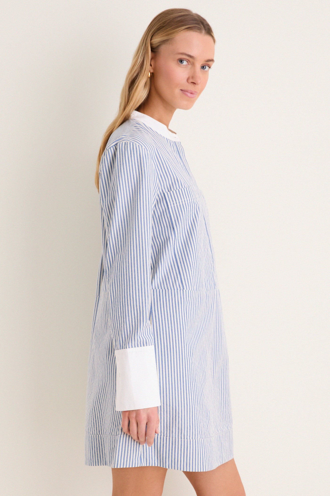 long sleeve seersucker dress Women's Seersucker Tiered Maxi Dress - XS Petite
