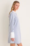 Blue Stripe Seersucker Rohan Shirt Dress