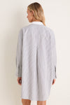 Evergreen Stripe Bib Arlington Shirt Dress