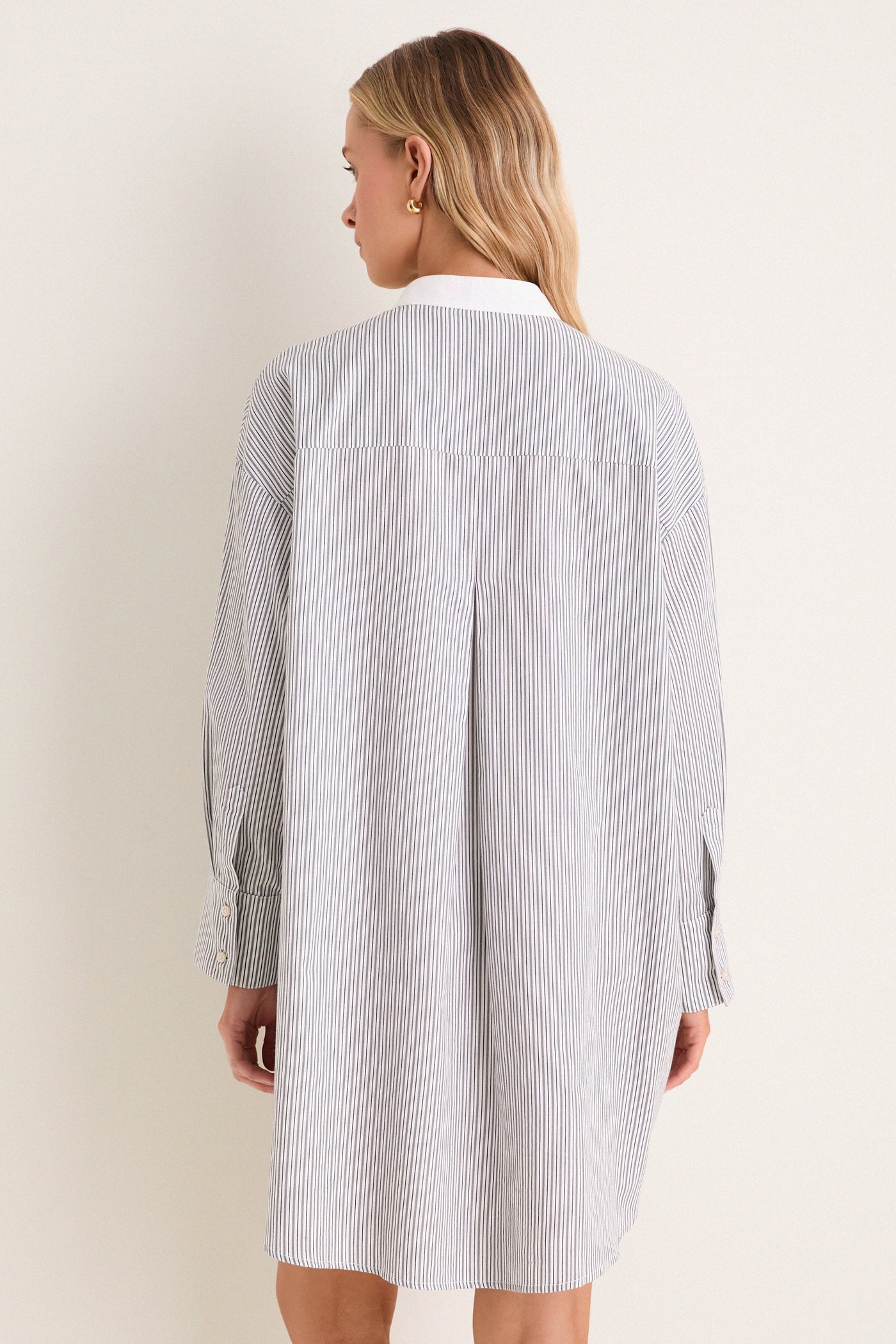 Evergreen Stripe Bib Arlington Shirt Dress