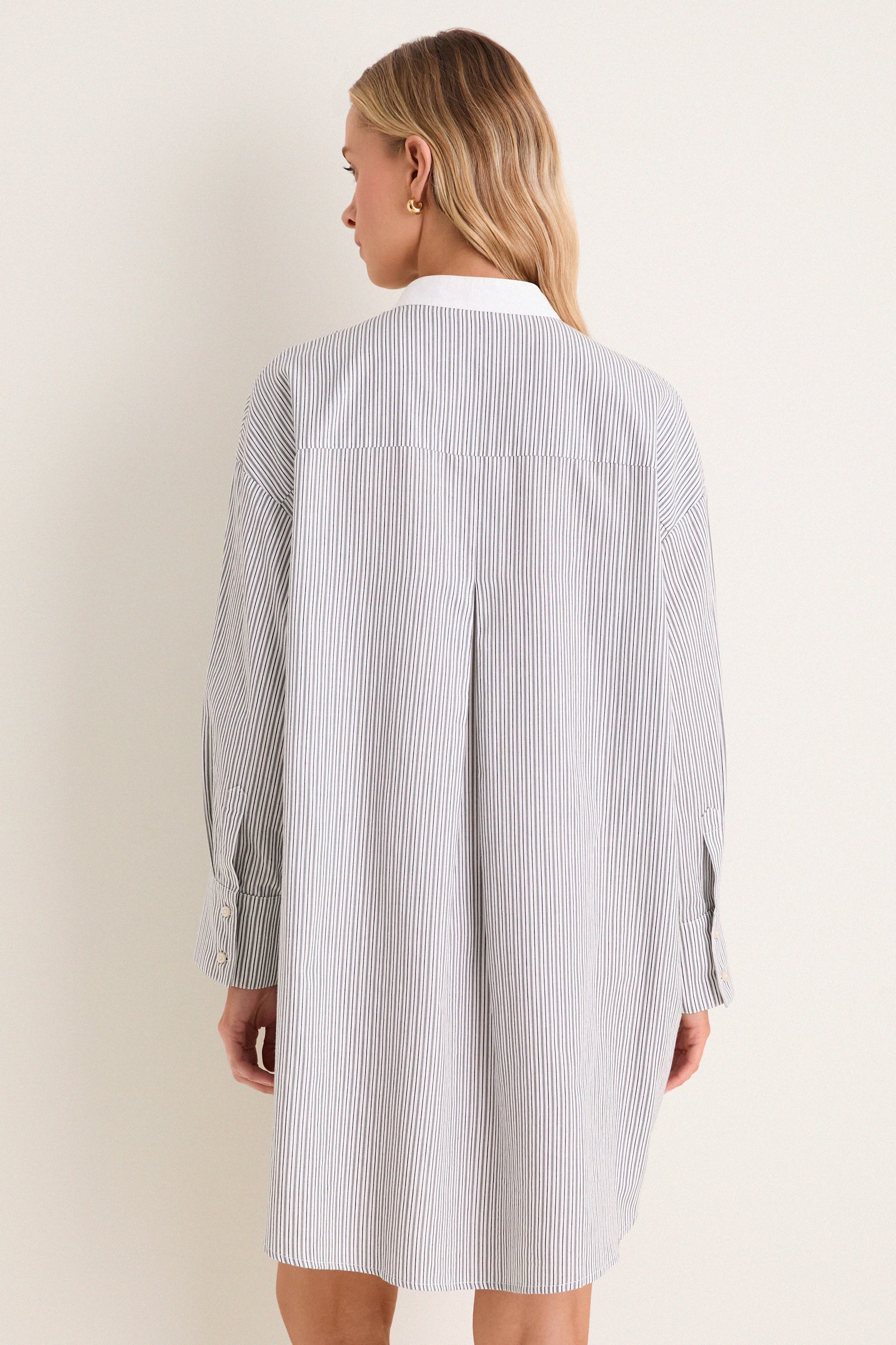 Evergreen Stripe Bib Arlington Shirt Dress