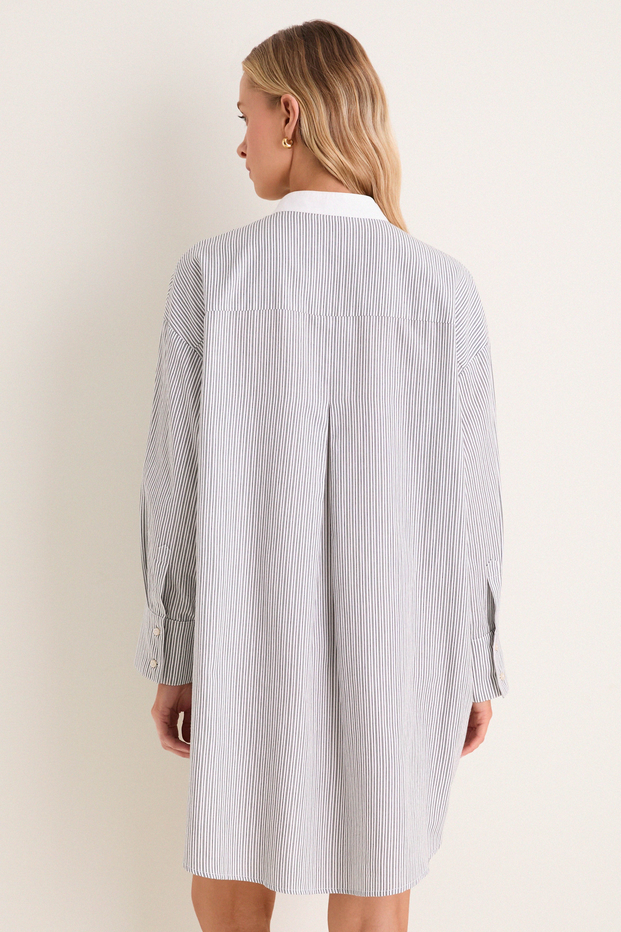 Evergreen Stripe Bib Arlington Shirt Dress