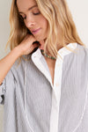Evergreen Stripe Bib Arlington Shirt Dress