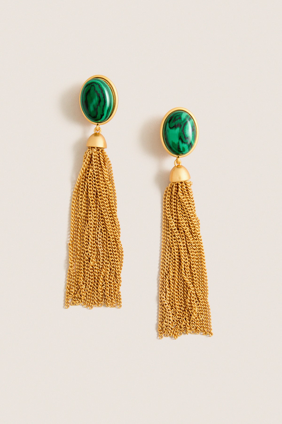 Gold and Green Vega Earrings