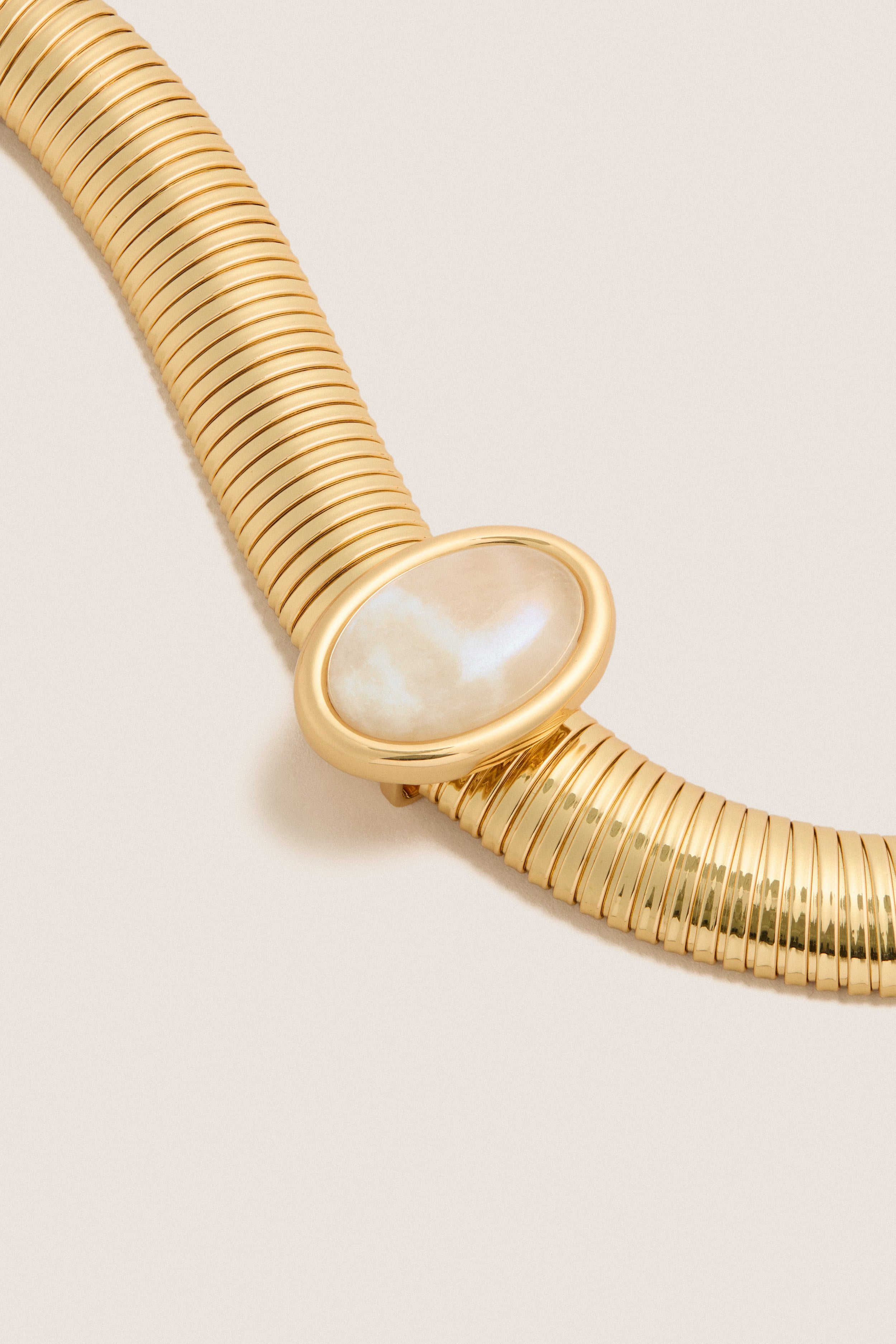 Gold and White Opyum Necklace