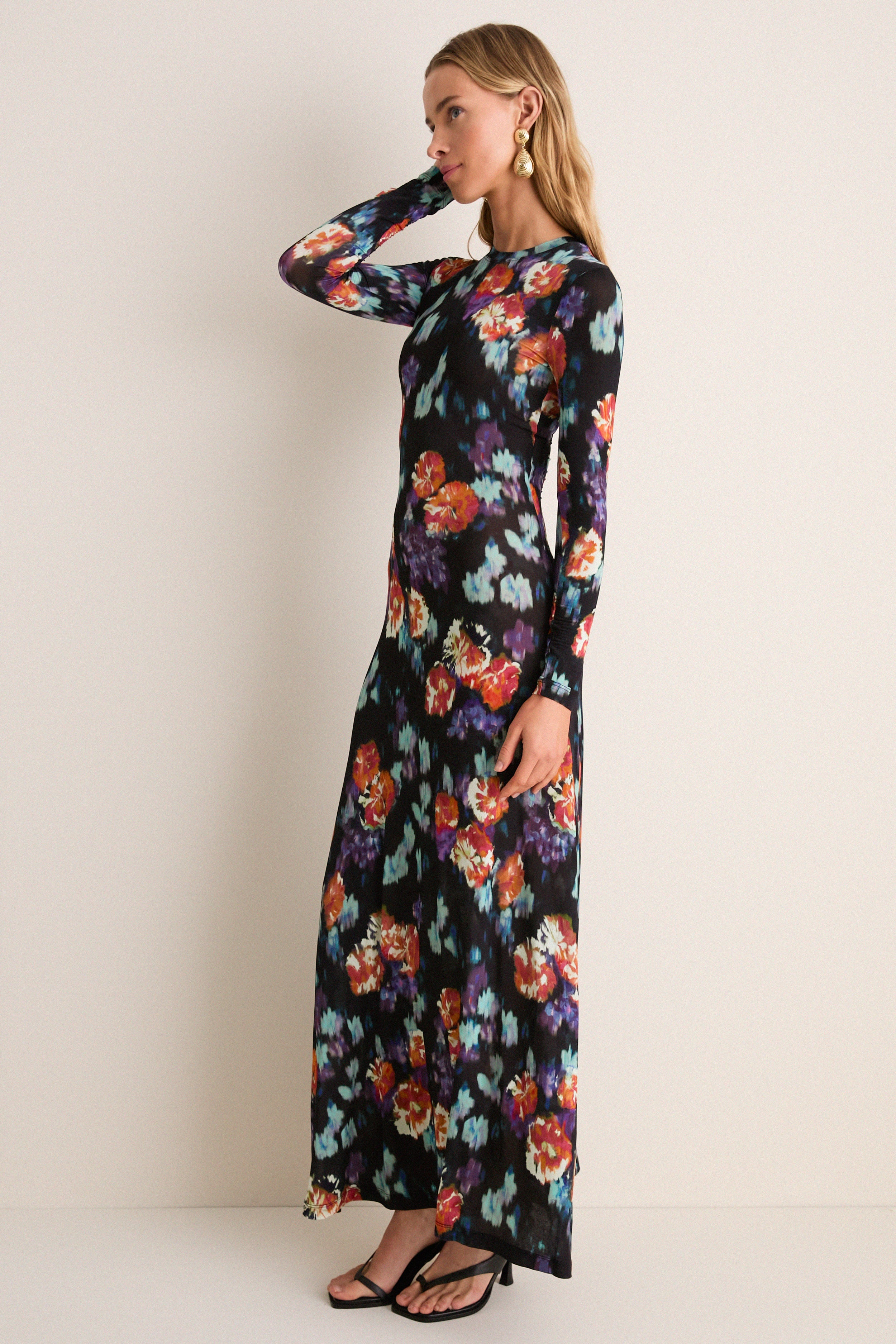 Nocturne Amari Long Sleeve Jersey Dress