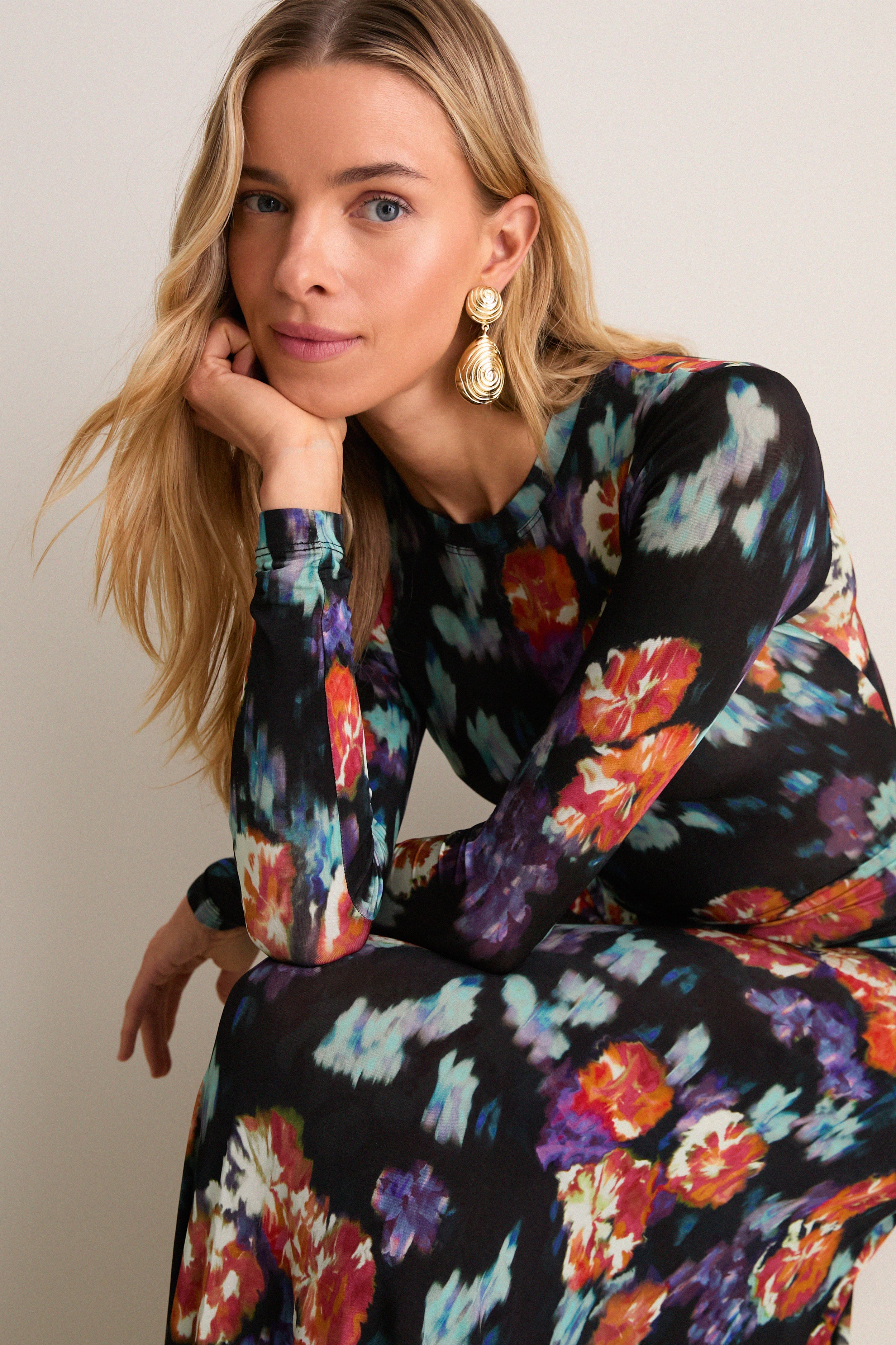 Nocturne Amari Long Sleeve Jersey Dress