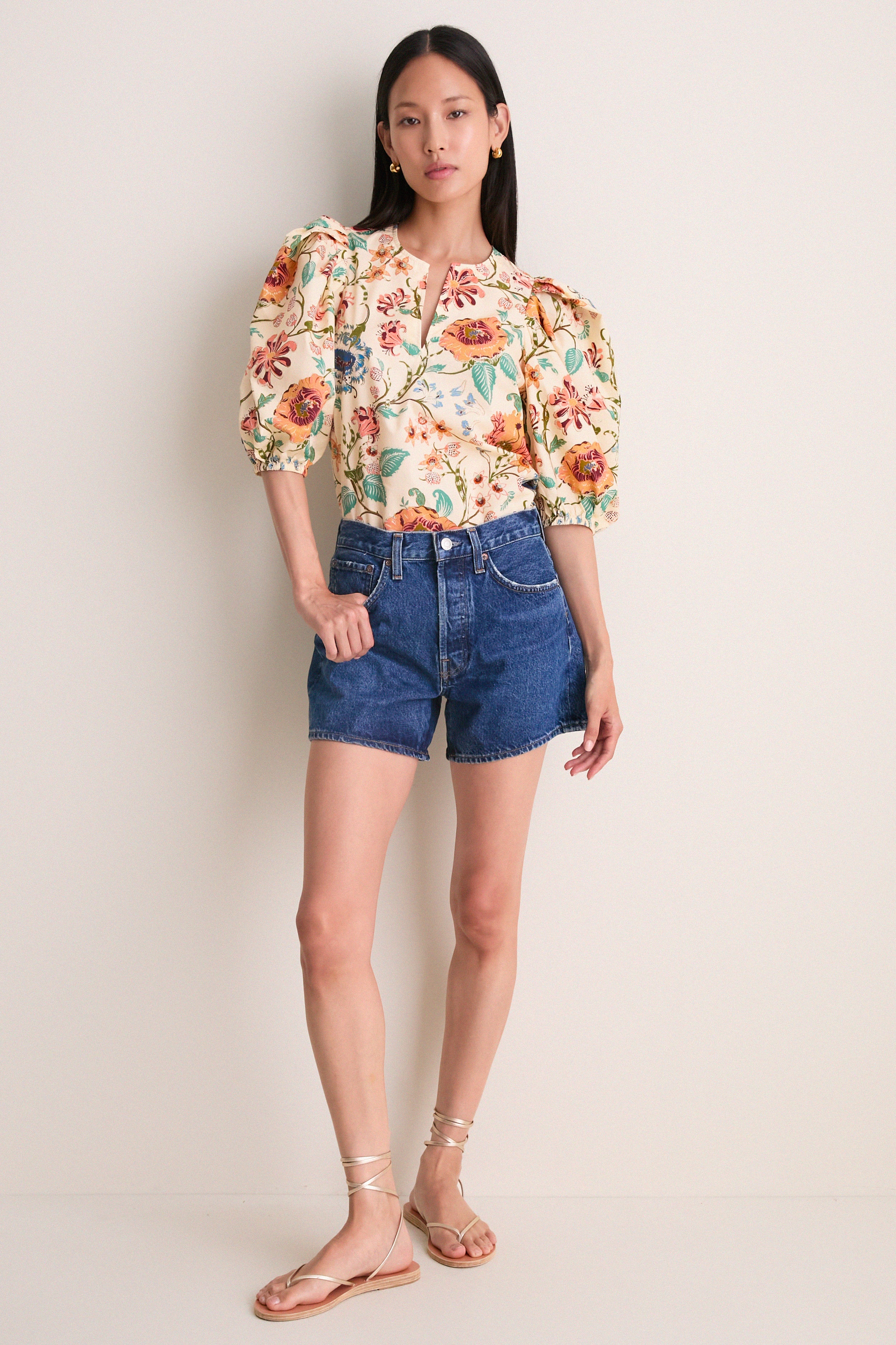 Abalone Florielle Short Sleeve Cotton Top