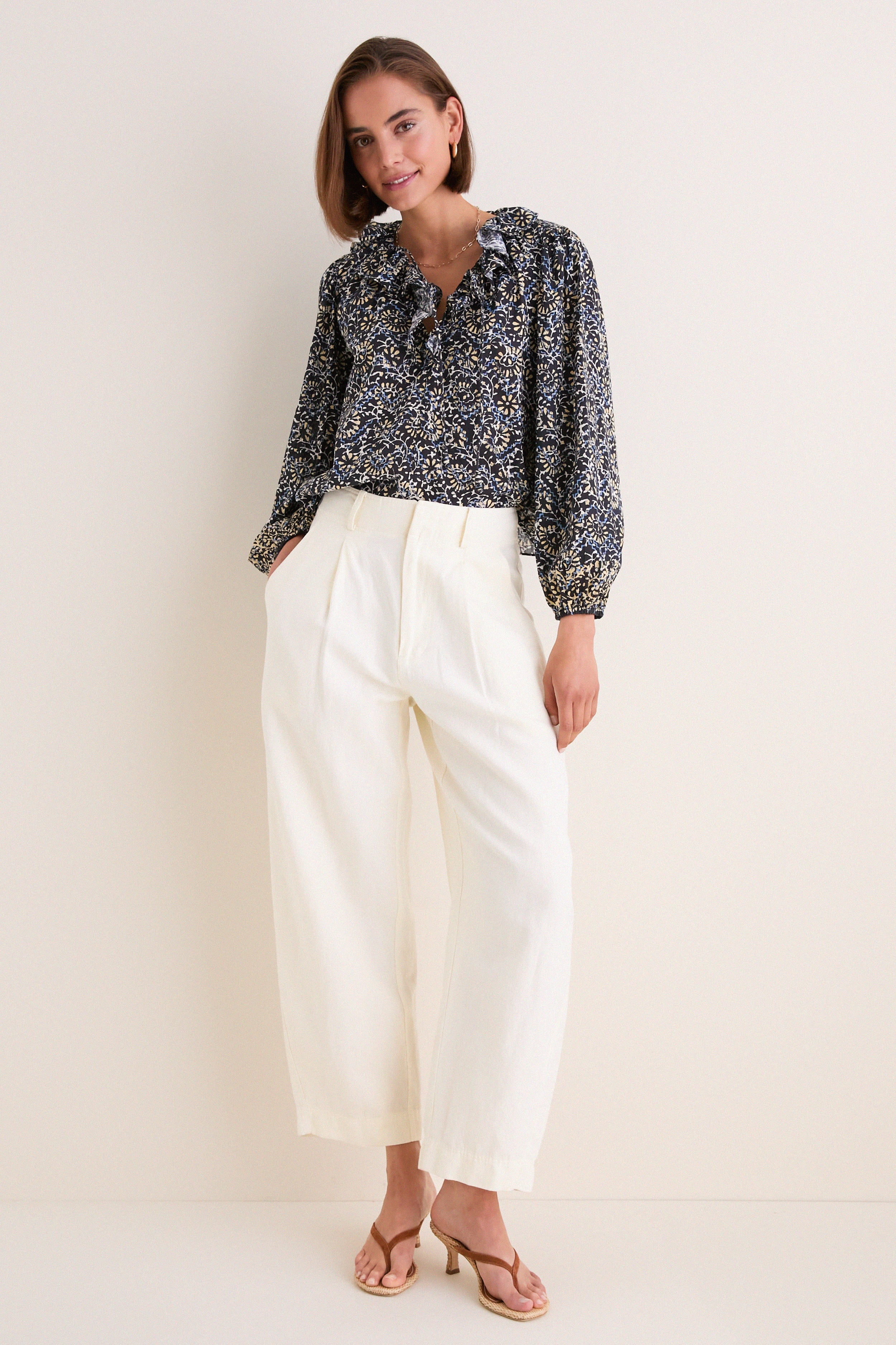 Midnight Bloom Siena Long Sleeve Cotton Top