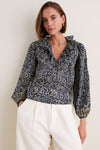 Midnight Bloom Siena Long Sleeve Cotton Top