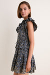 Midnight Bloom Celie Cotton Mini Dress