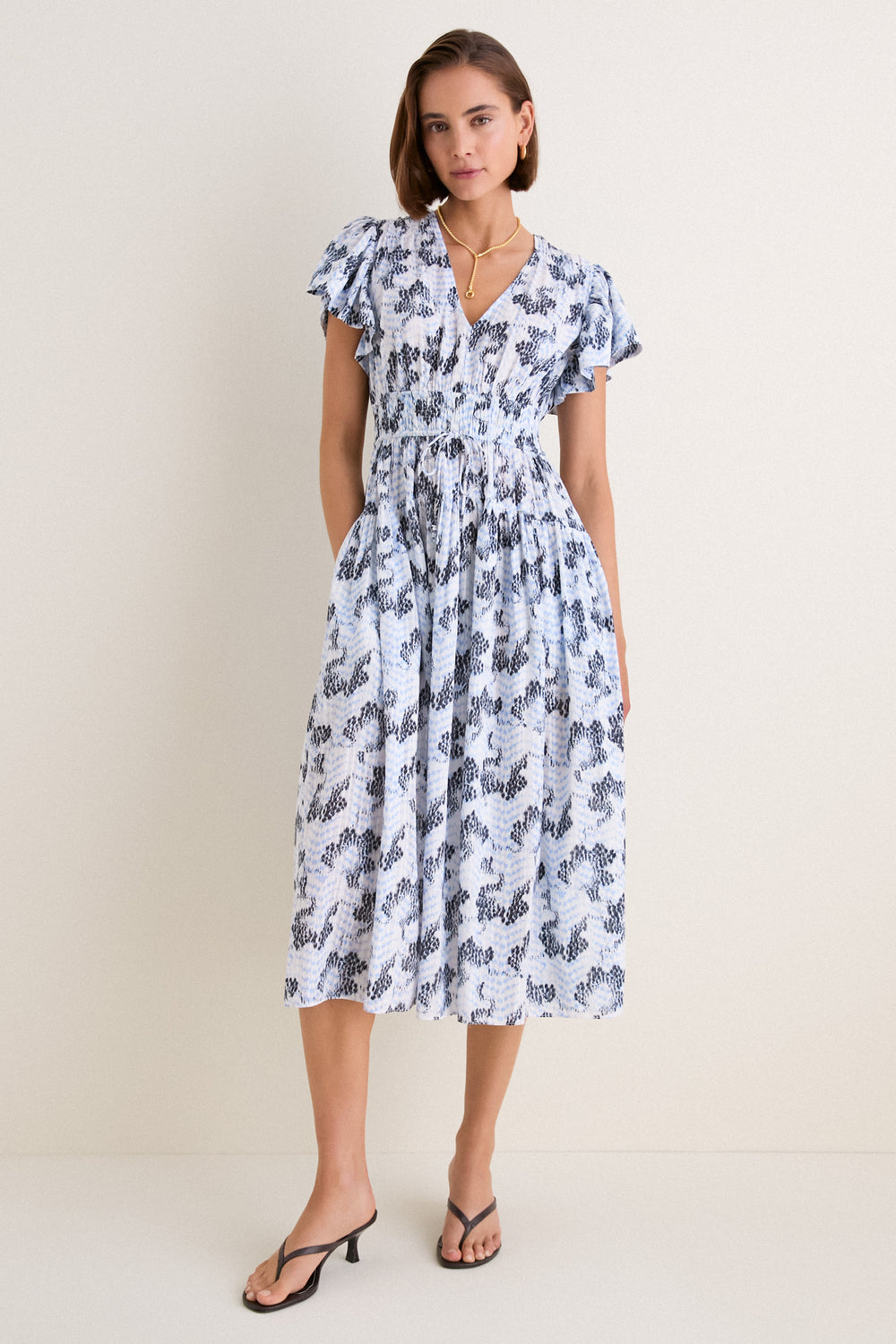 Ulla Johnson Ciel Lyria Short Sleeve Cotton Dress Ciel / 0