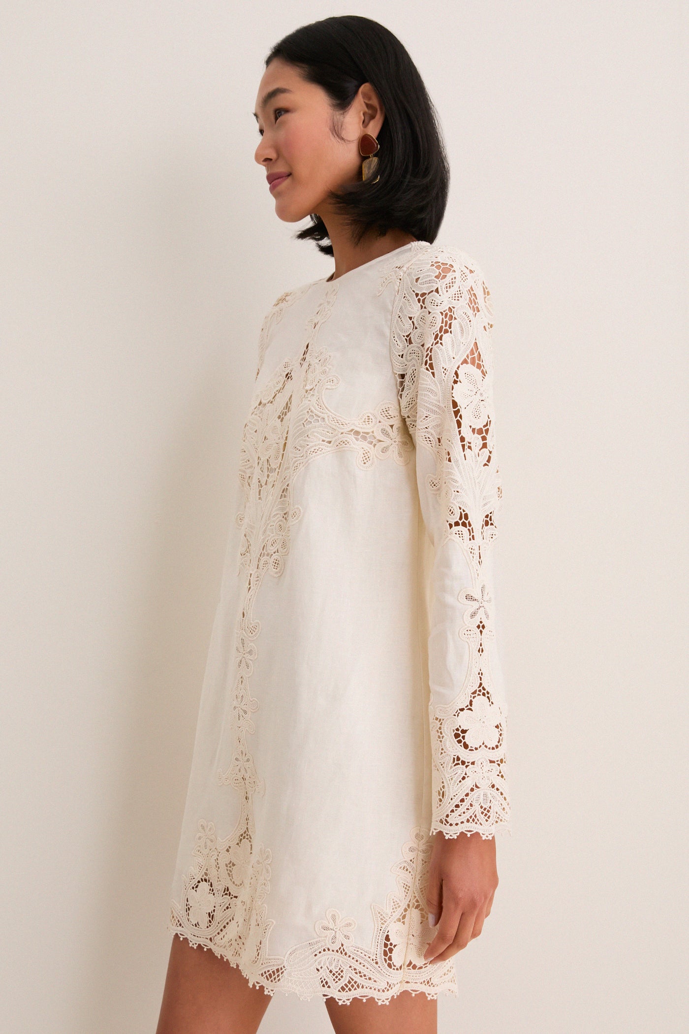 Ivory Camie Linen Mini Dress