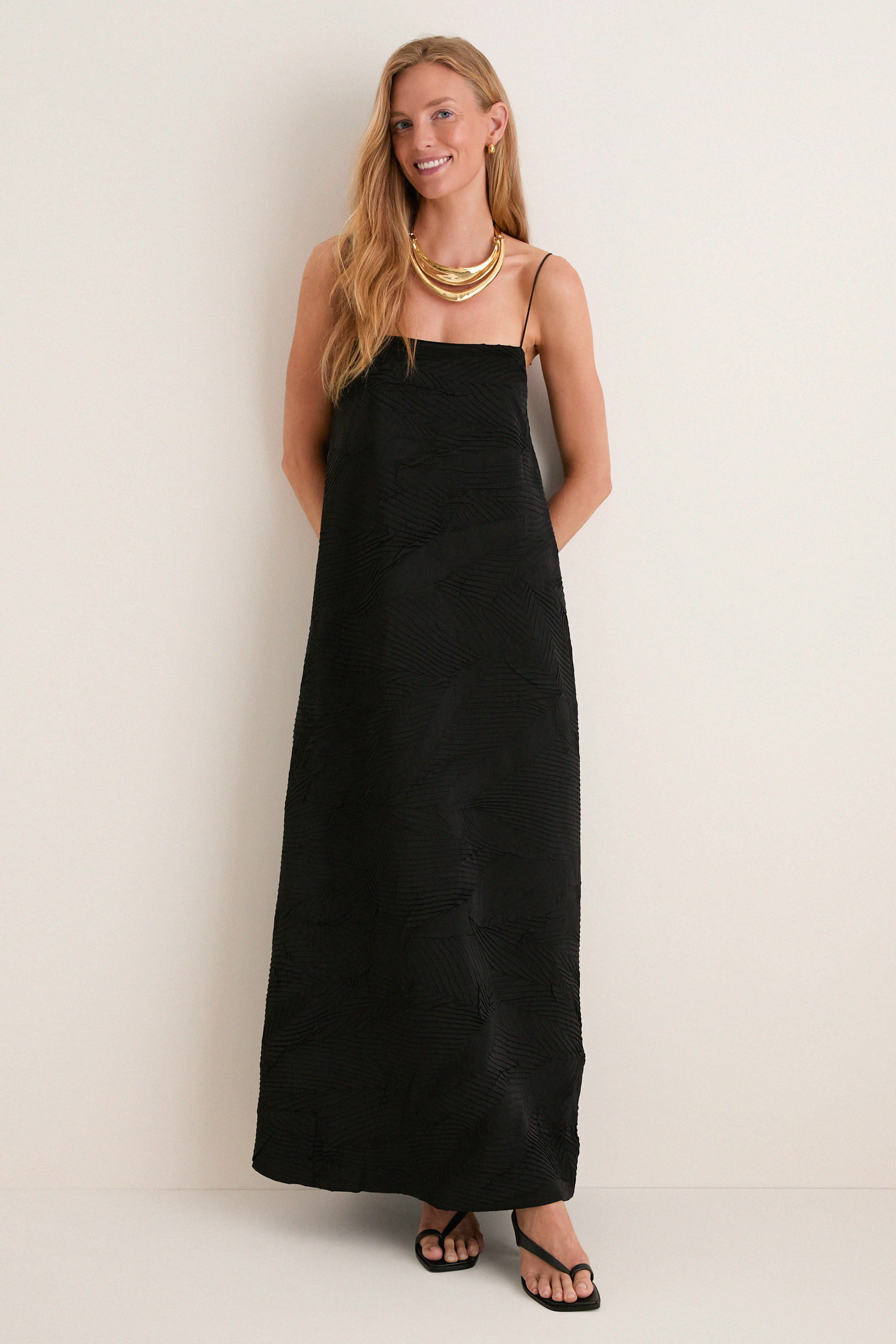 Noir Landscape Satin Dress