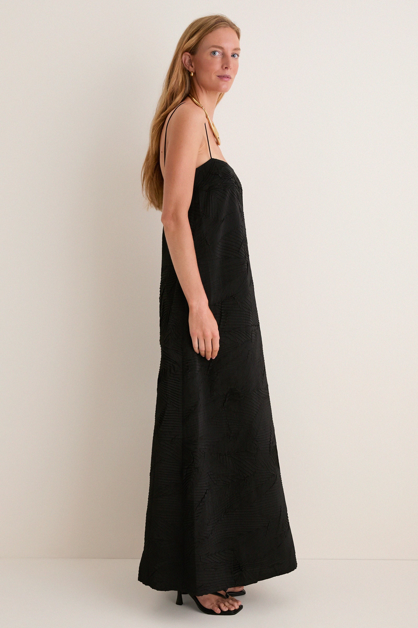 Noir Landscape Satin Dress