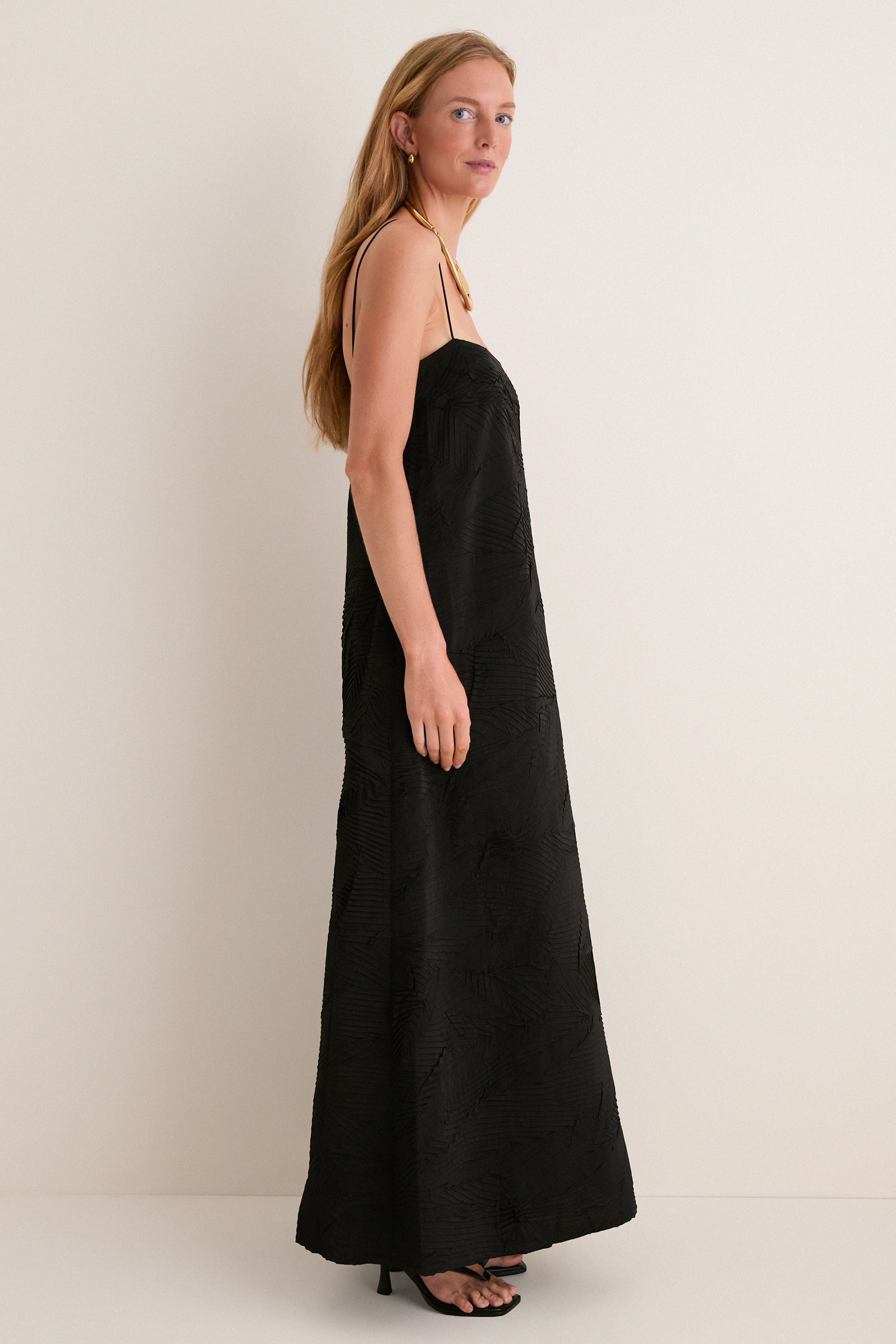 Noir Landscape Satin Dress