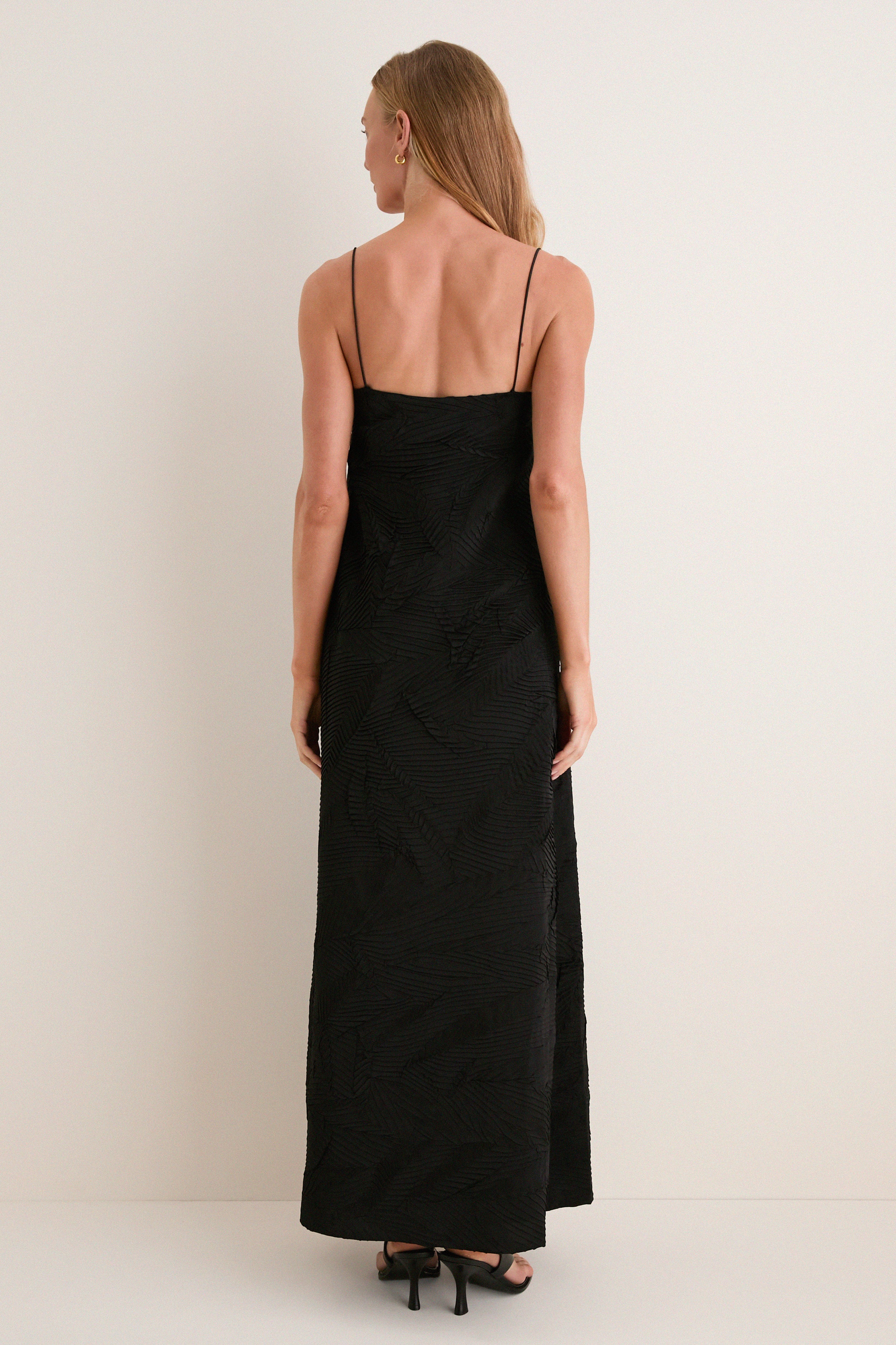 Noir Landscape Satin Dress