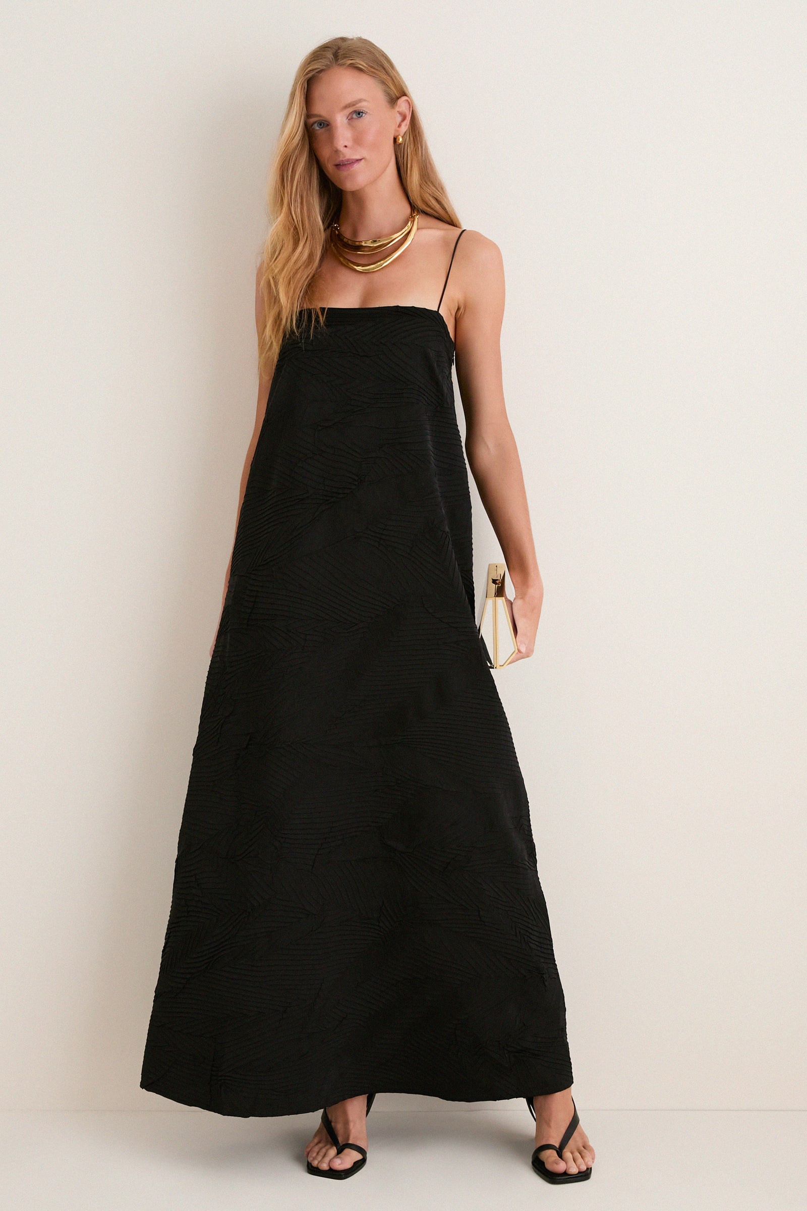 Noir Landscape Satin Dress