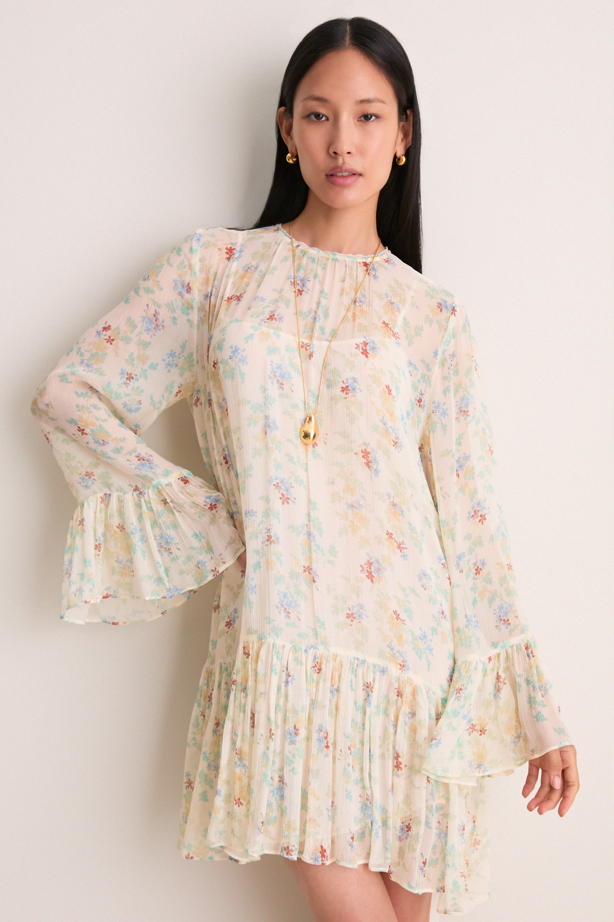 Ulla Johnson Moon Petal Emmeline Silk Mini Dress Moon Petal / 4
