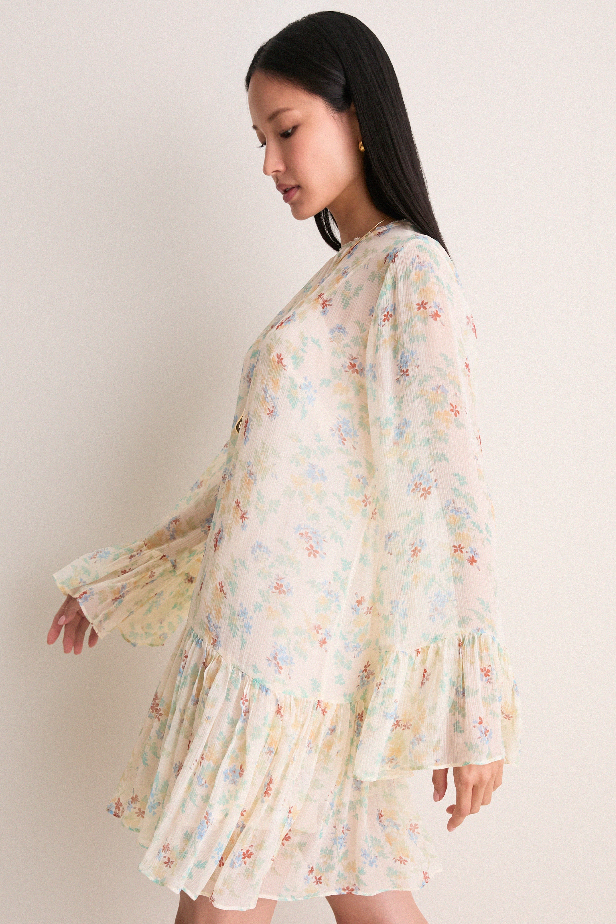 Moon Petal Emmeline Silk Mini Dress