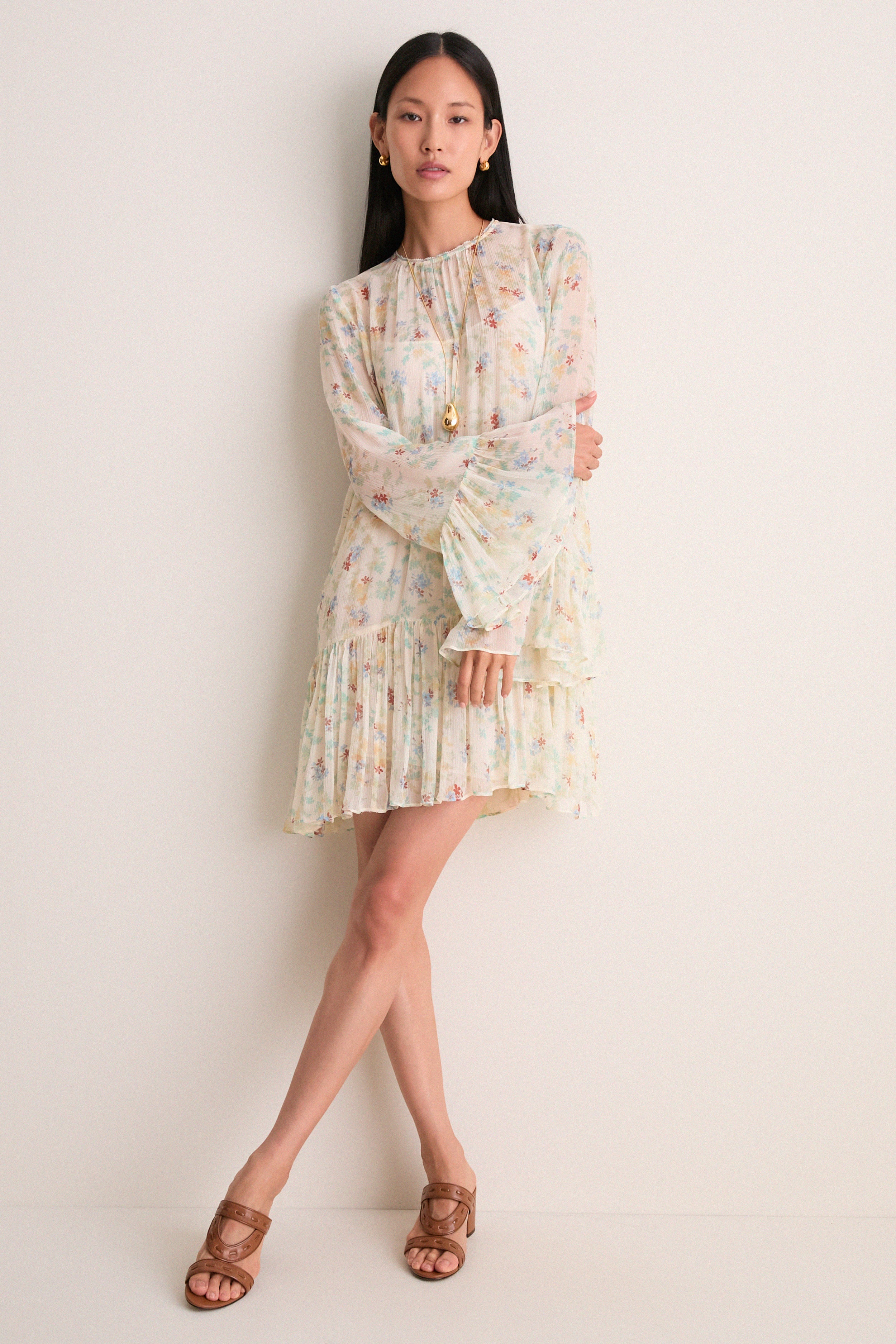 Moon Petal Emmeline Silk Mini Dress