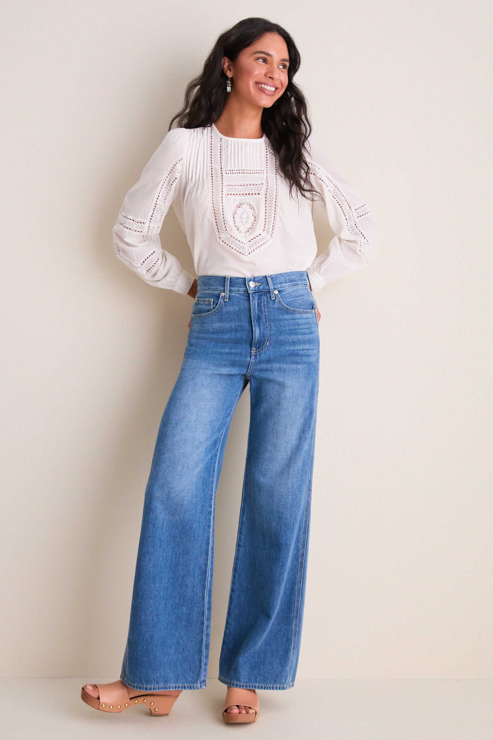 Pristine Marlowe Long Sleeve Cotton Top
