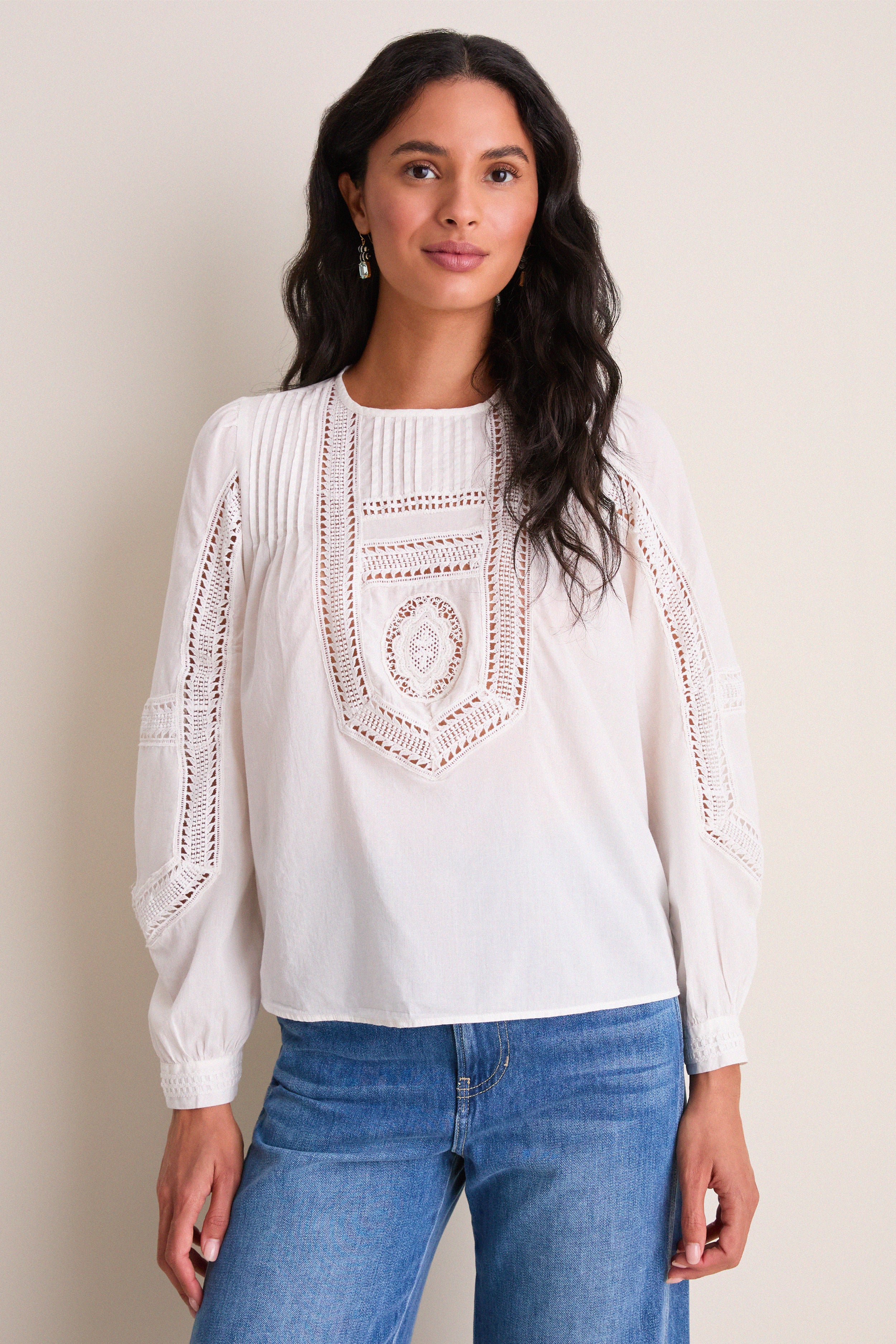 Pristine Marlowe Long Sleeve Cotton Top | Ulla Johnson