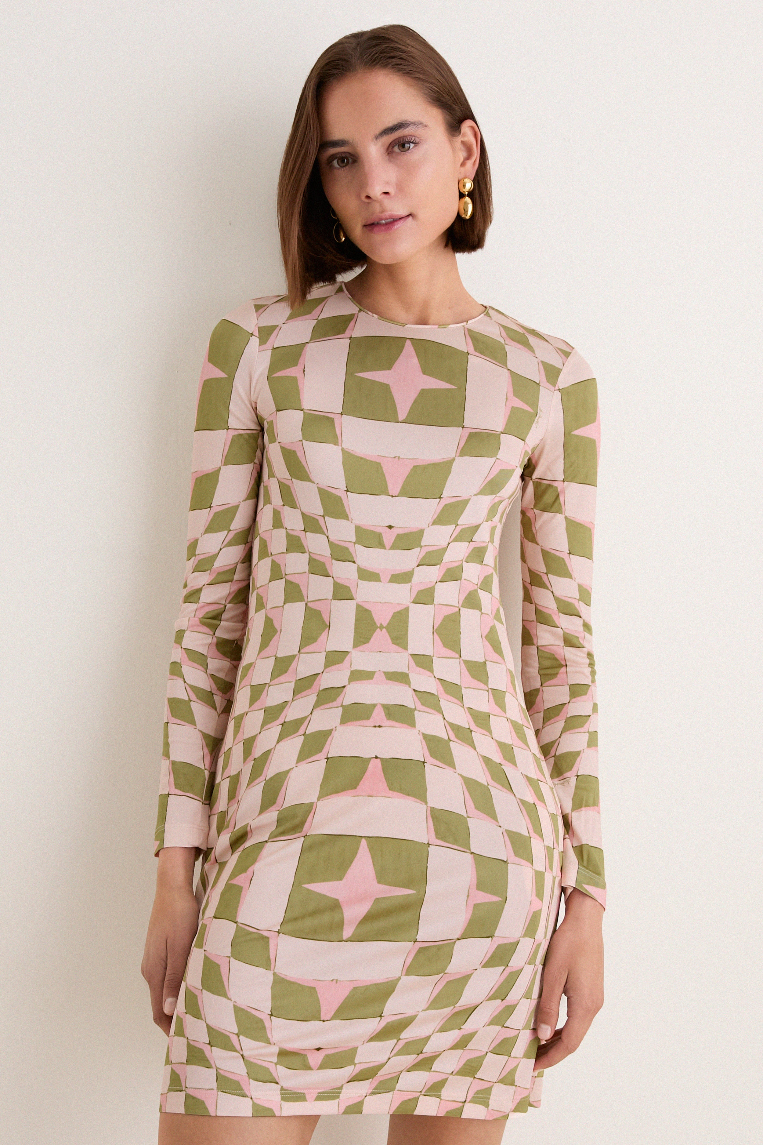 La DoubleJ Slinky Mini Swing Dress | Print | Size 42